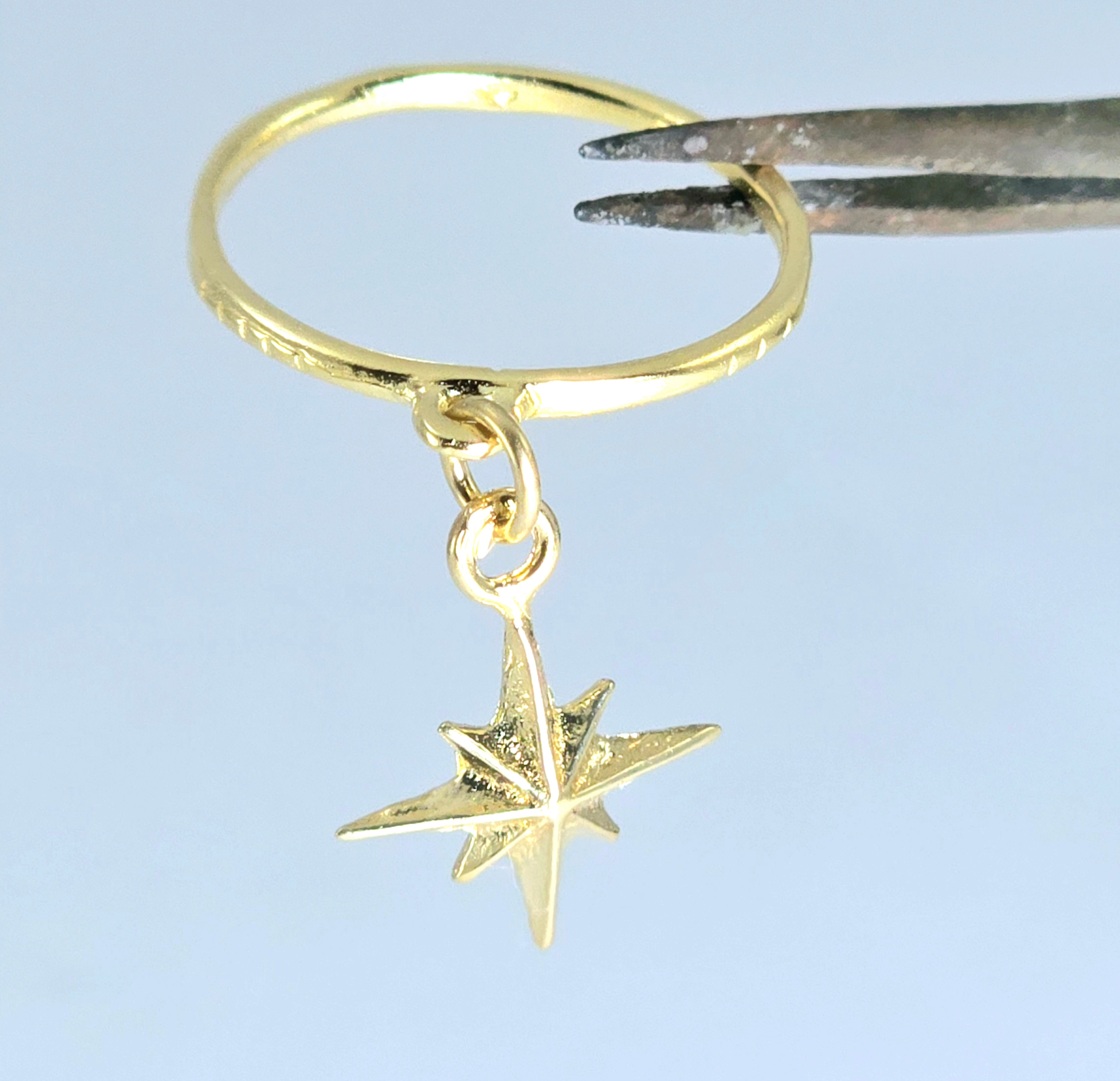 טבעת ציפוי זהב כוכב הצפון מתנועע