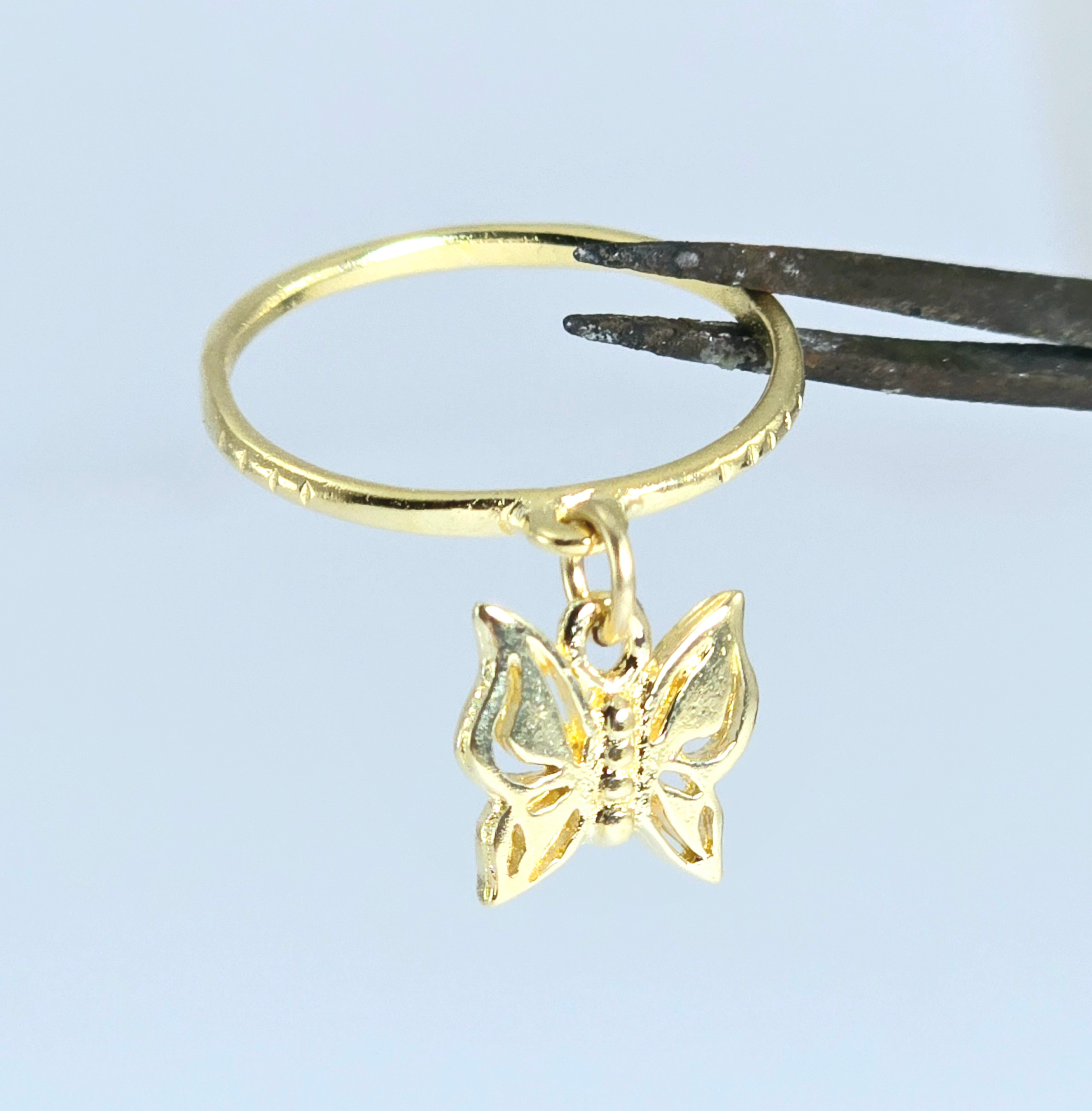 טבעת ציפוי זהב פרפר מתנועע