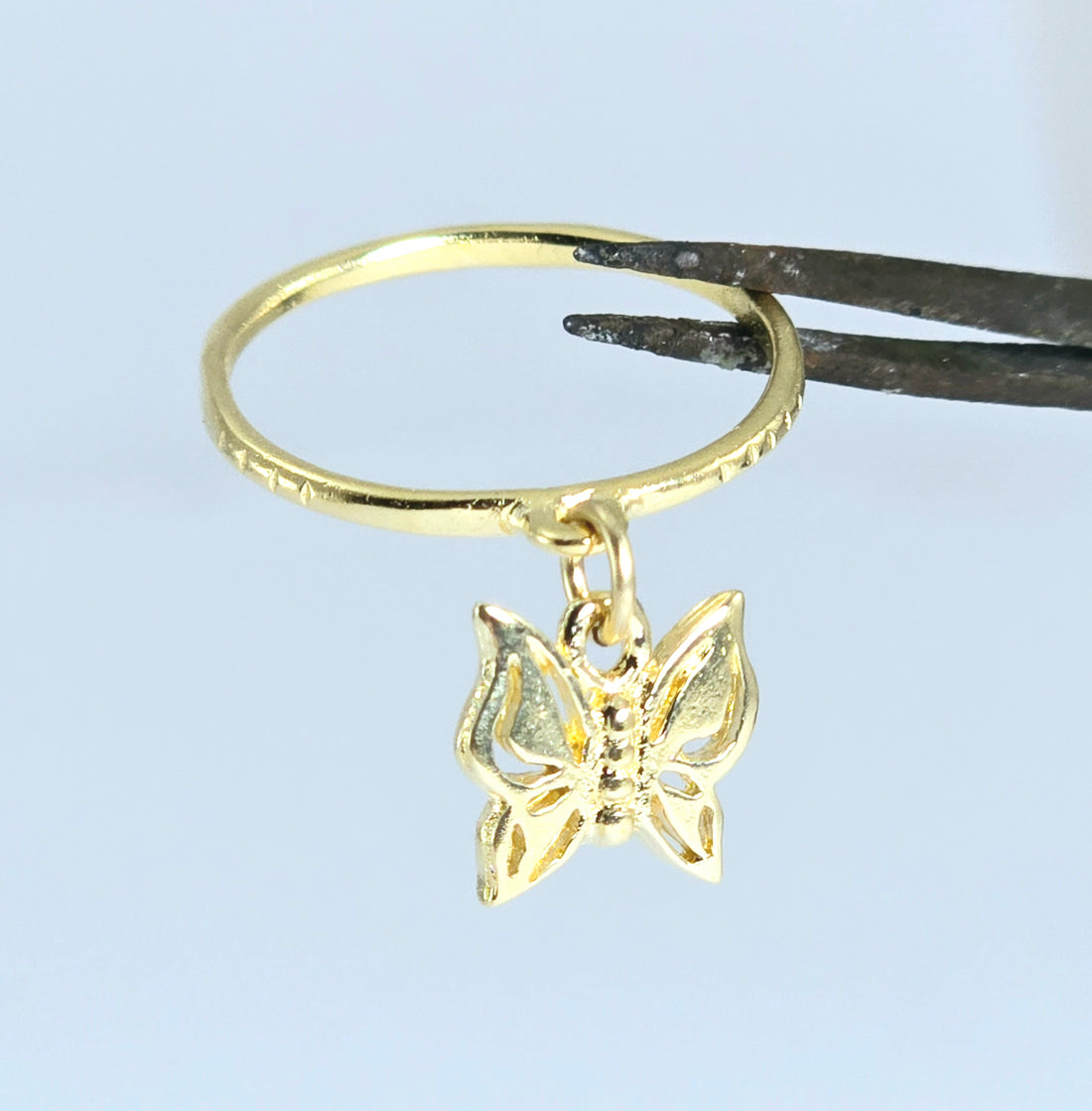 טבעת ציפוי זהב פרפר מתנועע