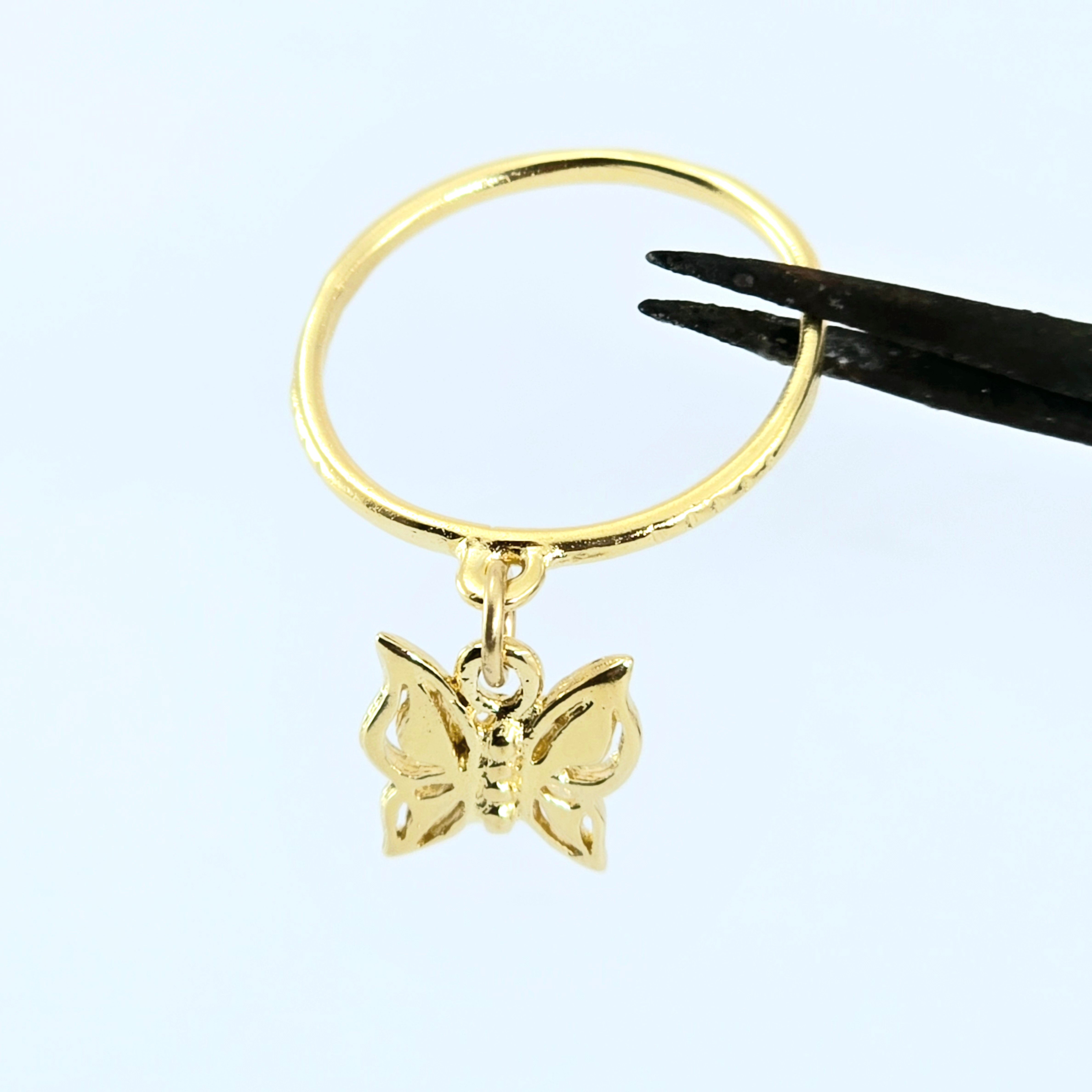 טבעת ציפוי זהב פרפר מתנועע