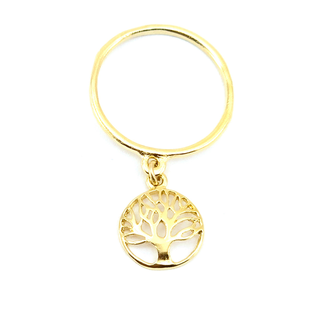טבעת ציפוי זהב עם עץ מתנועע