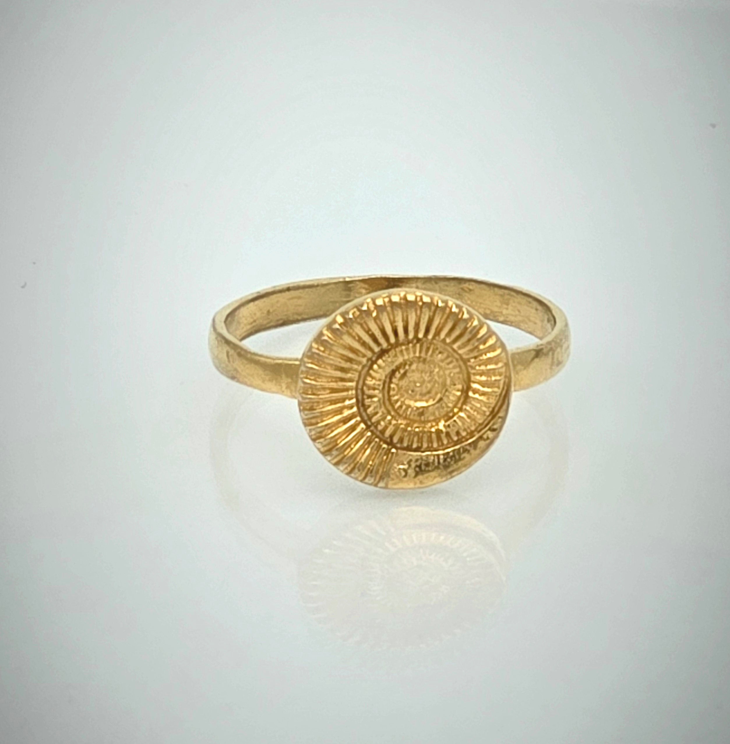 טבעת שבלול ציפוי זהב