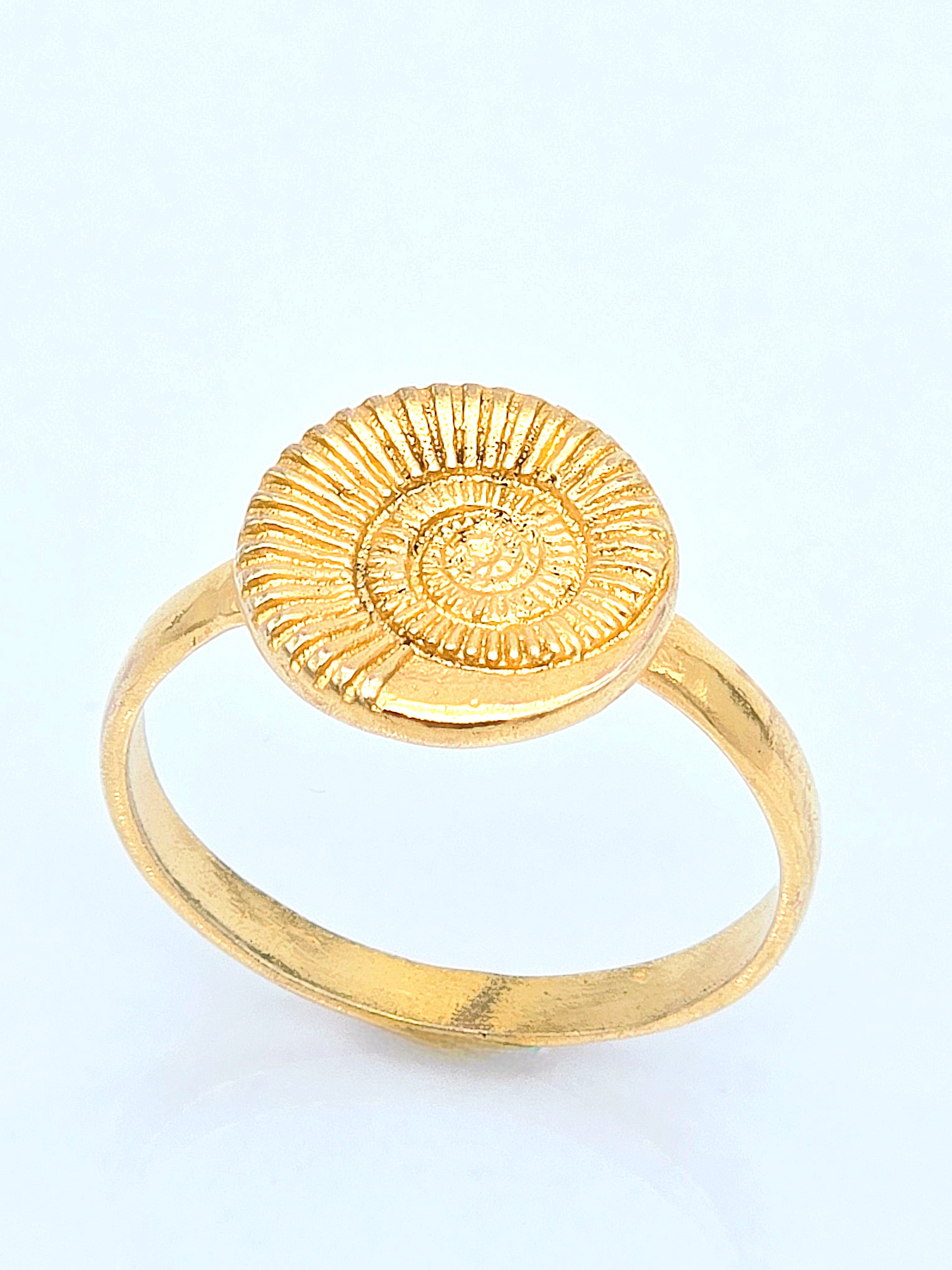 טבעת שבלול ציפוי זהב