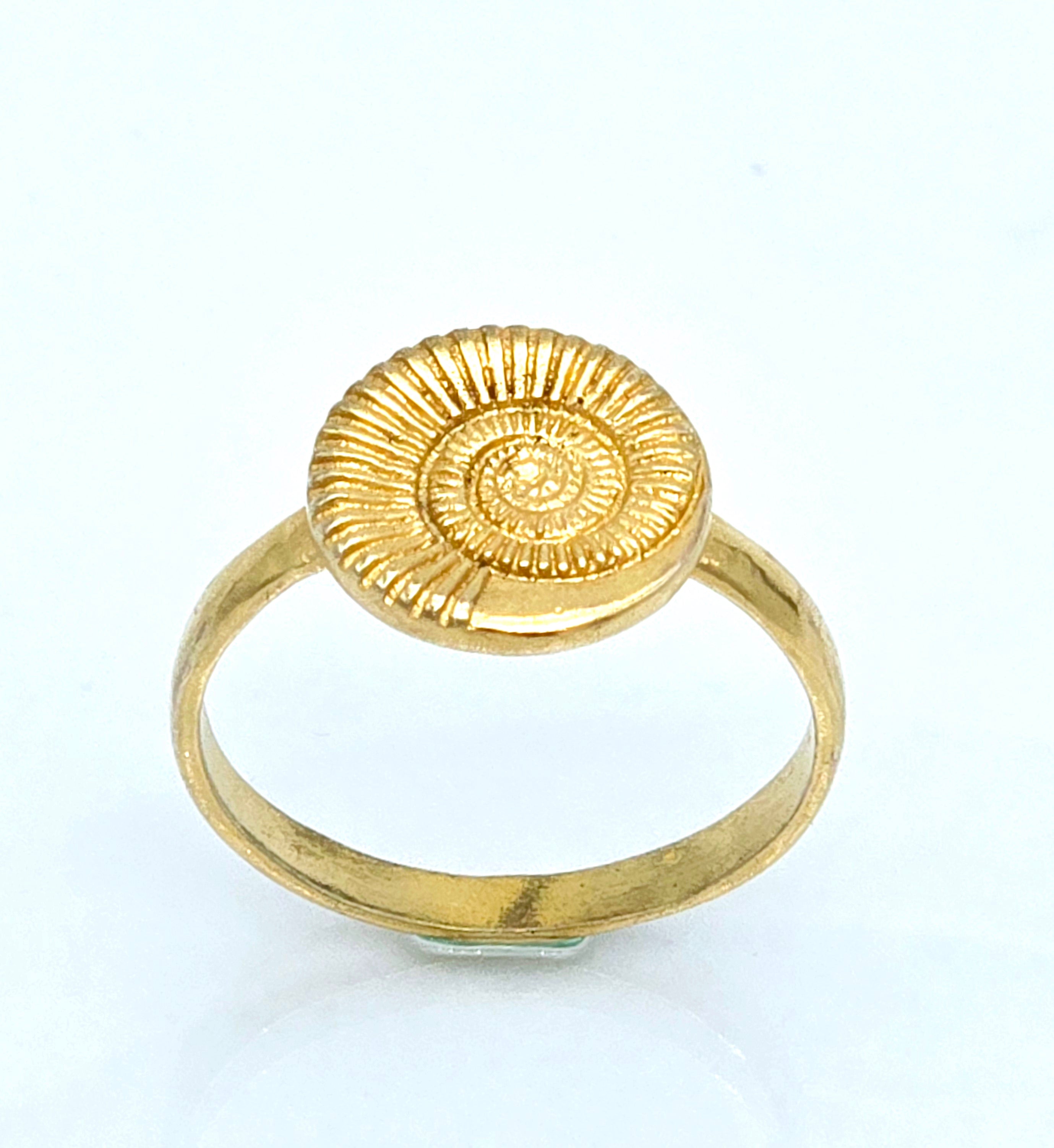 טבעת שבלול ציפוי זהב