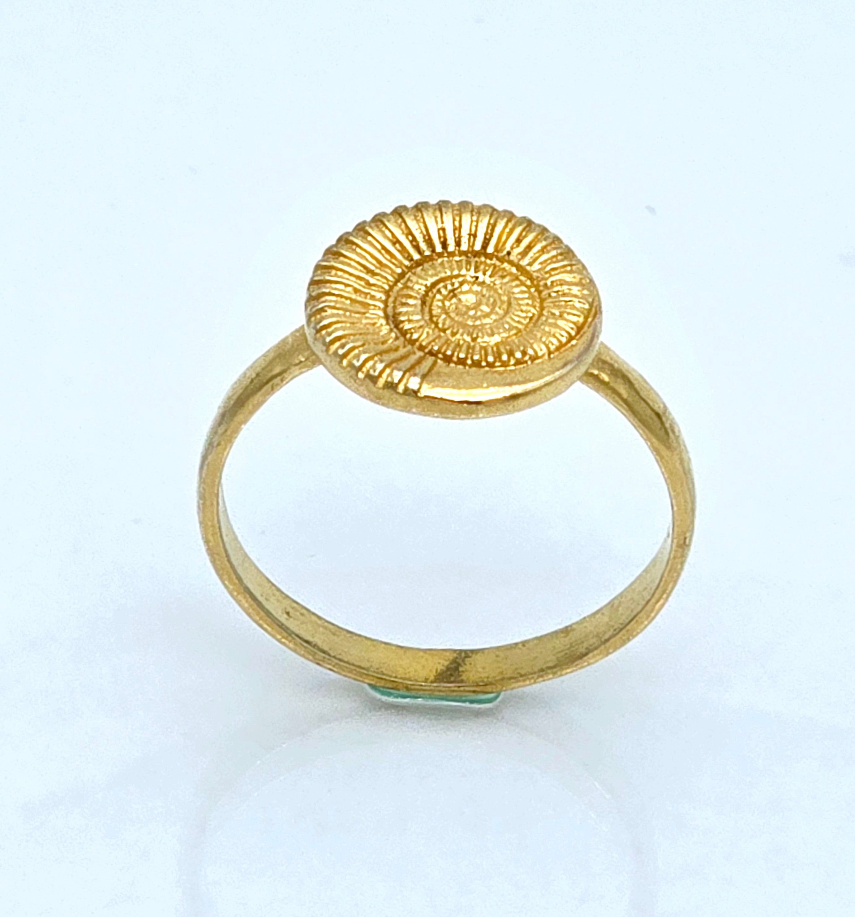 טבעת שבלול ציפוי זהב