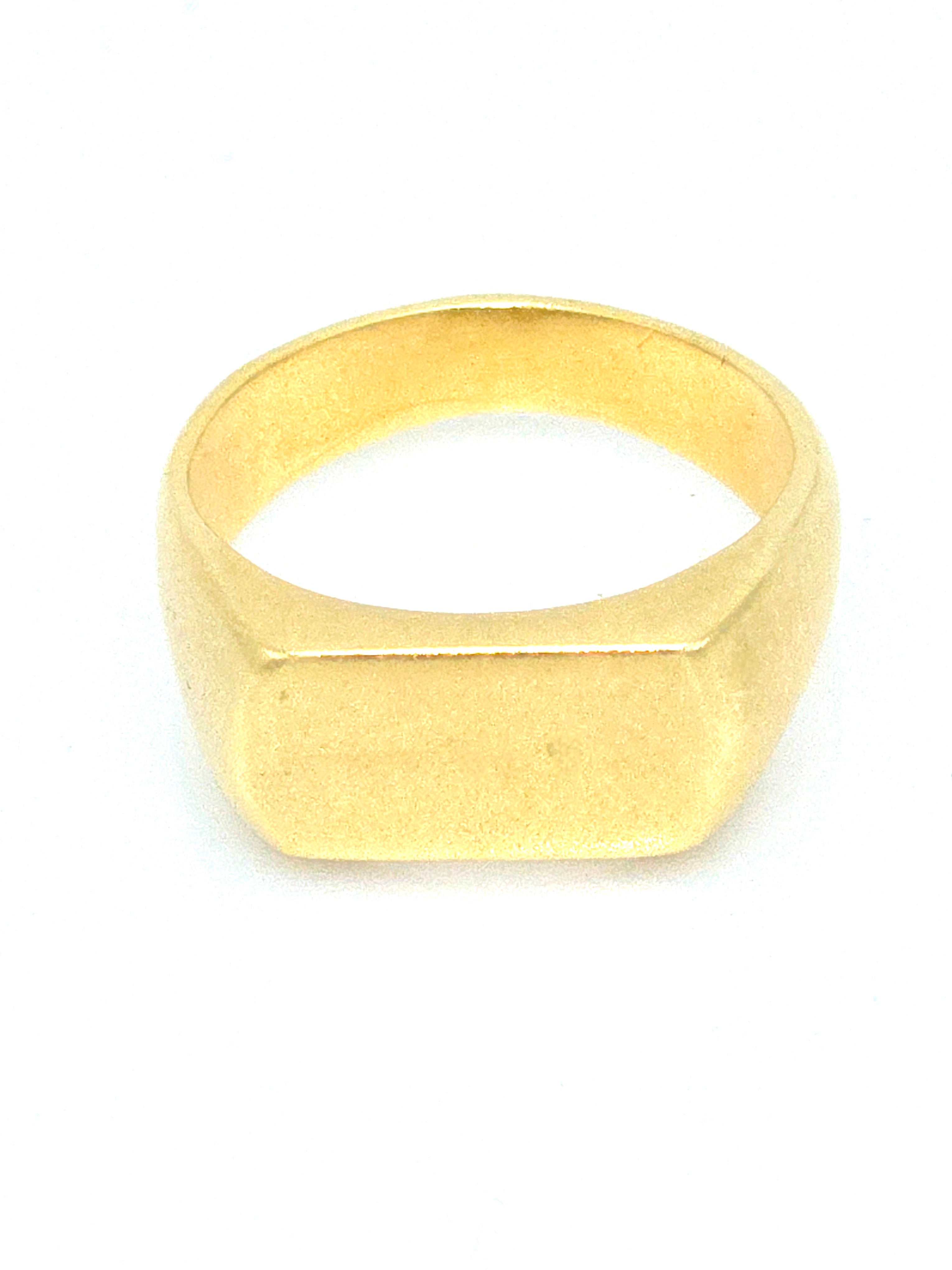 טבעת חותם רחבה ציפוי זהב