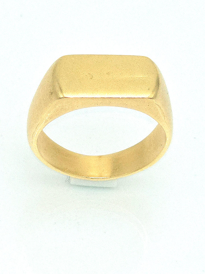 טבעת חותם רחבה ציפוי זהב