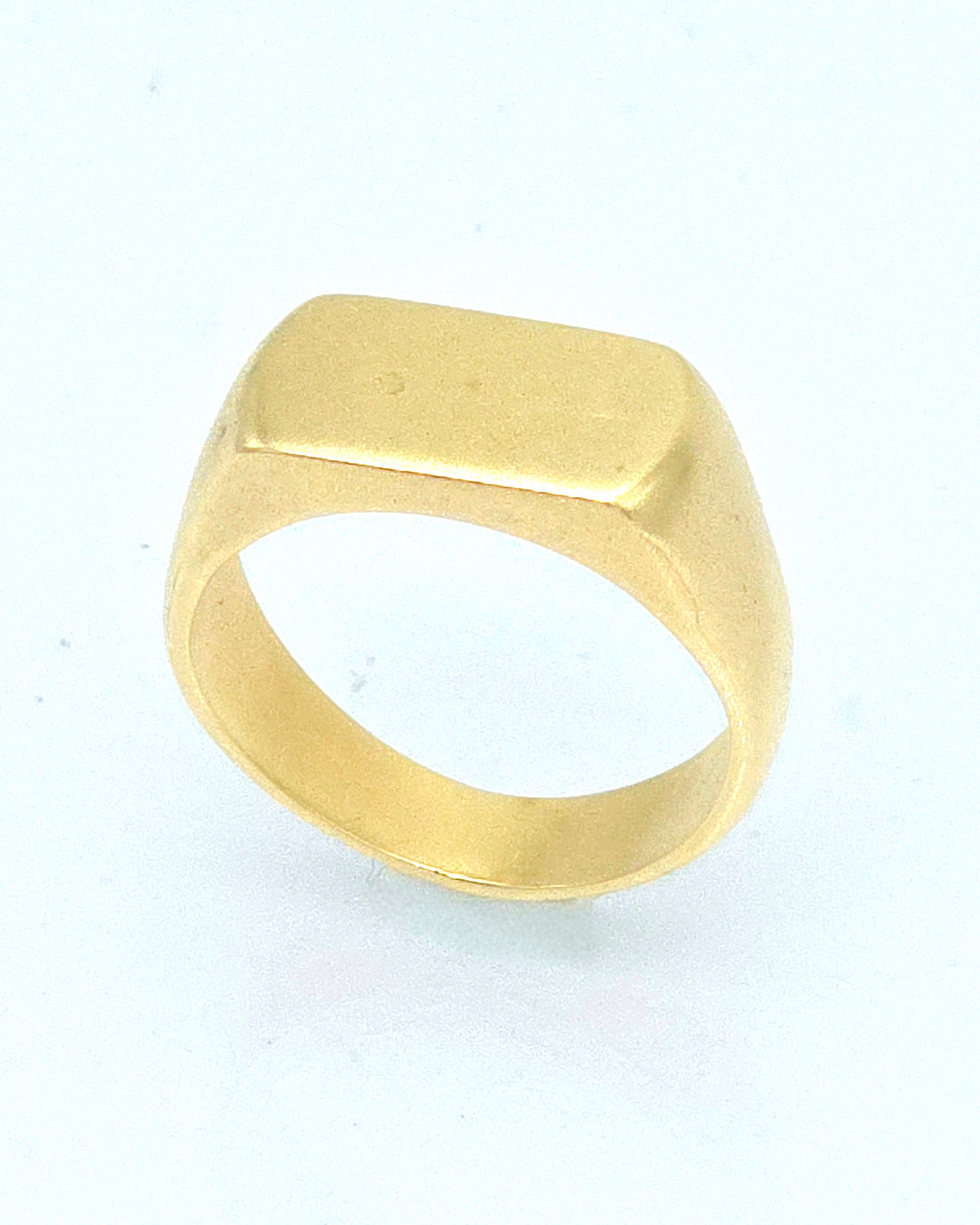 טבעת חותם רחבה ציפוי זהב