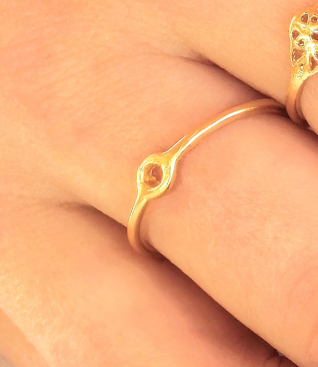 טבעת דקה זהב עיגול קטן