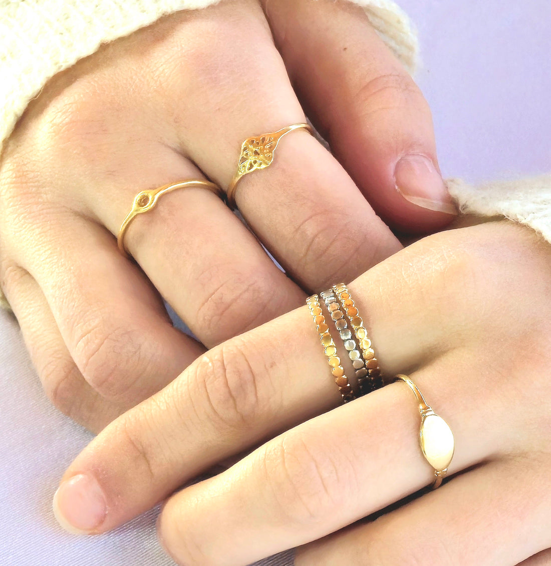 טבעת דקה זהב עיגול קטן