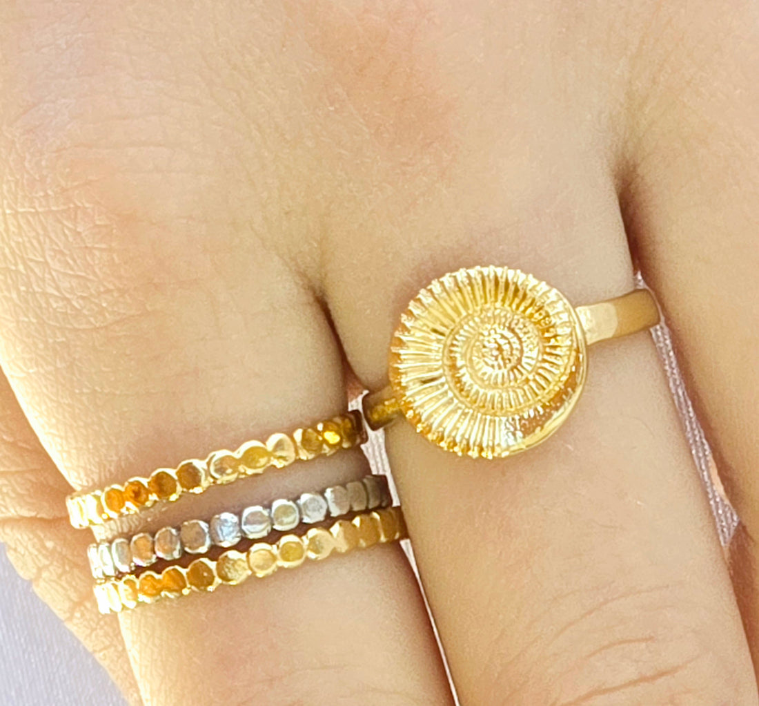 טבעת שבלול ציפוי זהב