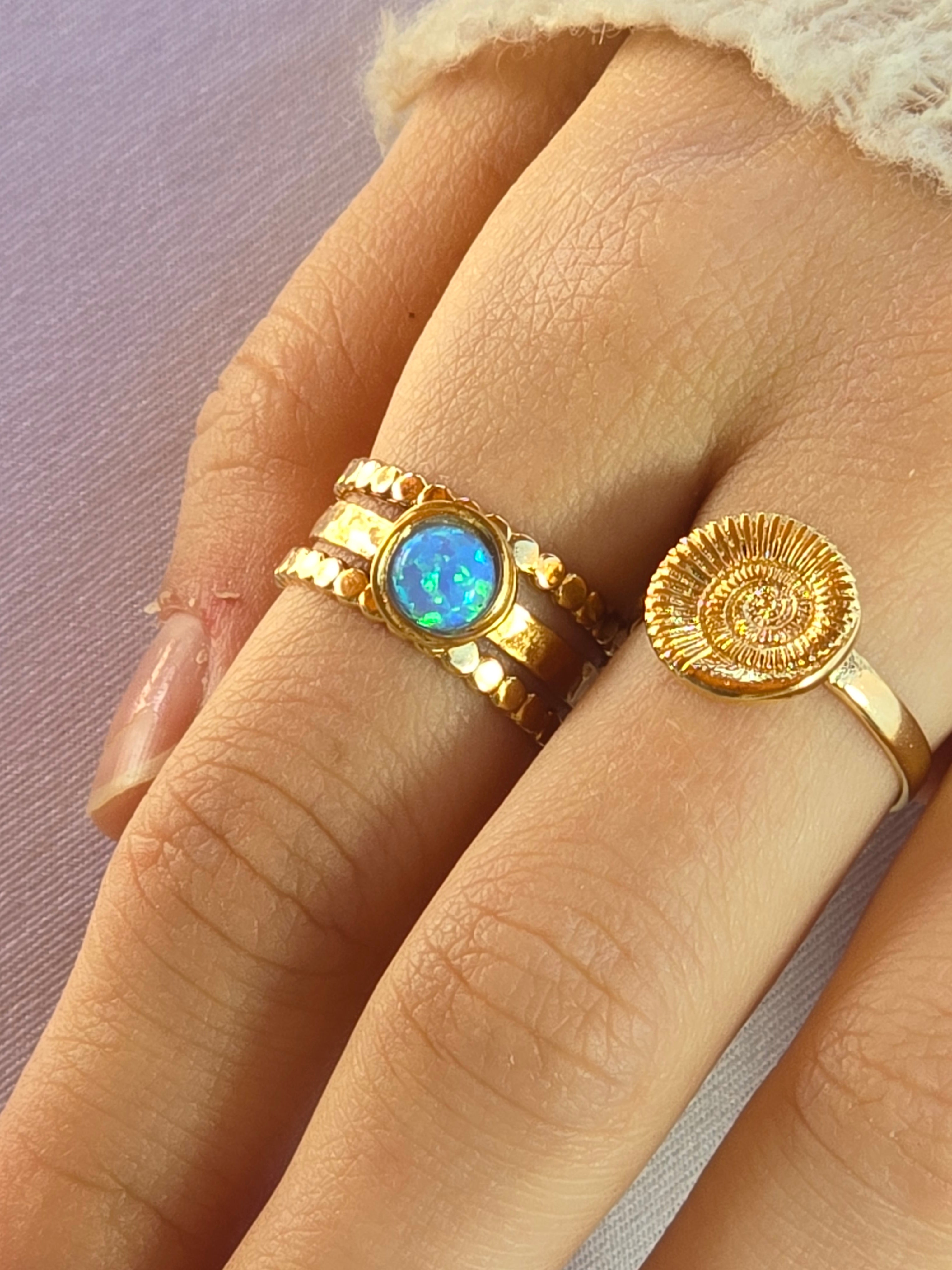 טבעת שבלול ציפוי זהב