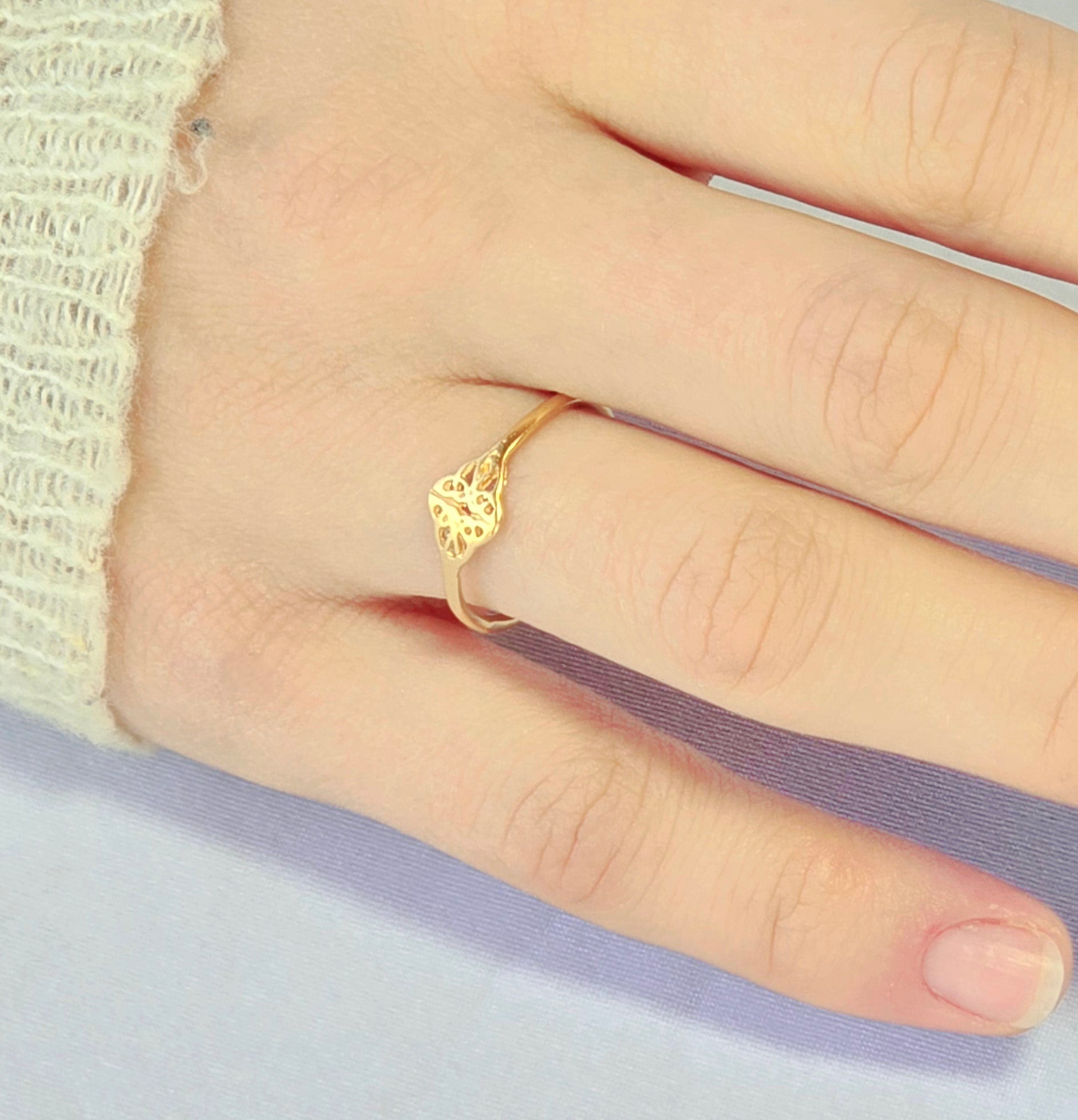 טבעת קשר דקה ציפוי זהב