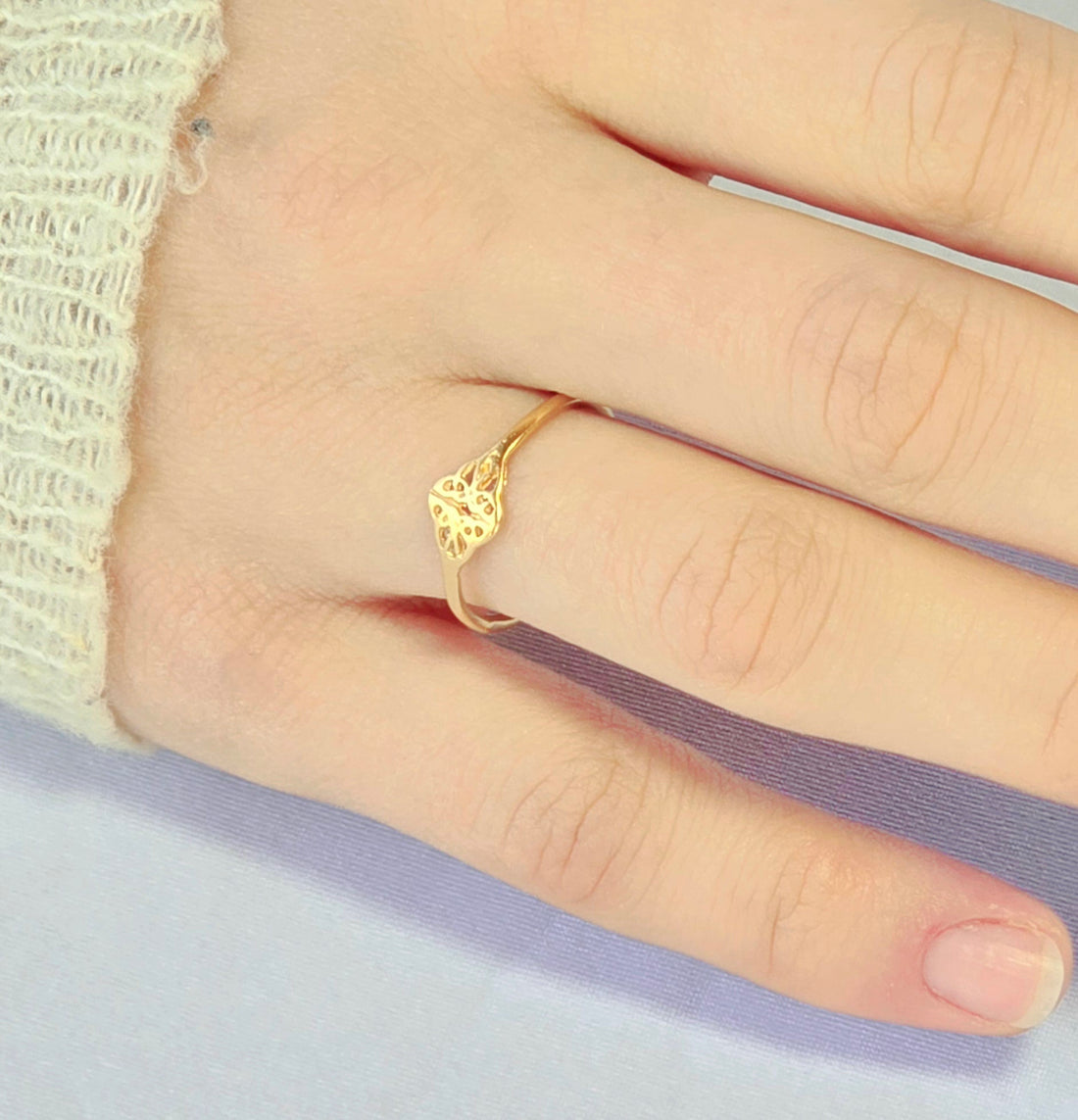 טבעת קשר דקה ציפוי זהב