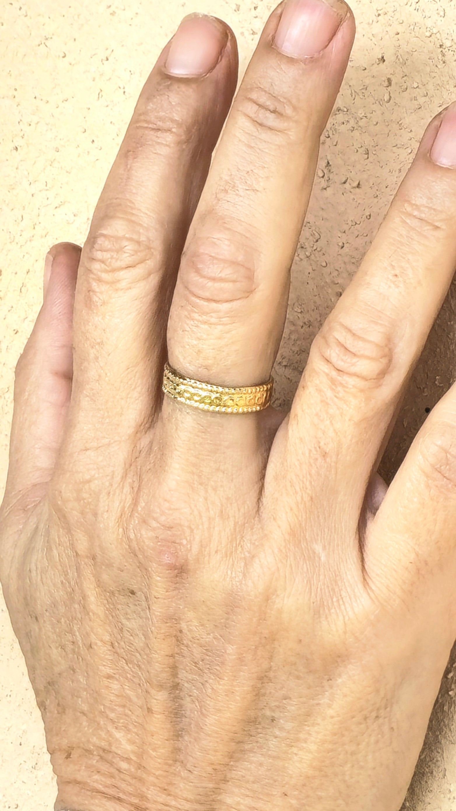 טבעת רחבה מנוקדת כסף 925