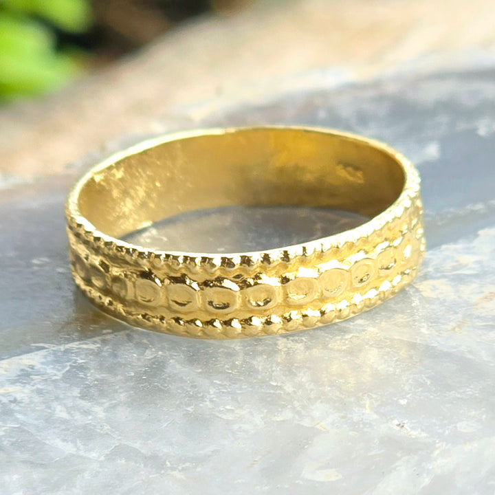 טבעת נישואין רחבה זהב 14 קראט