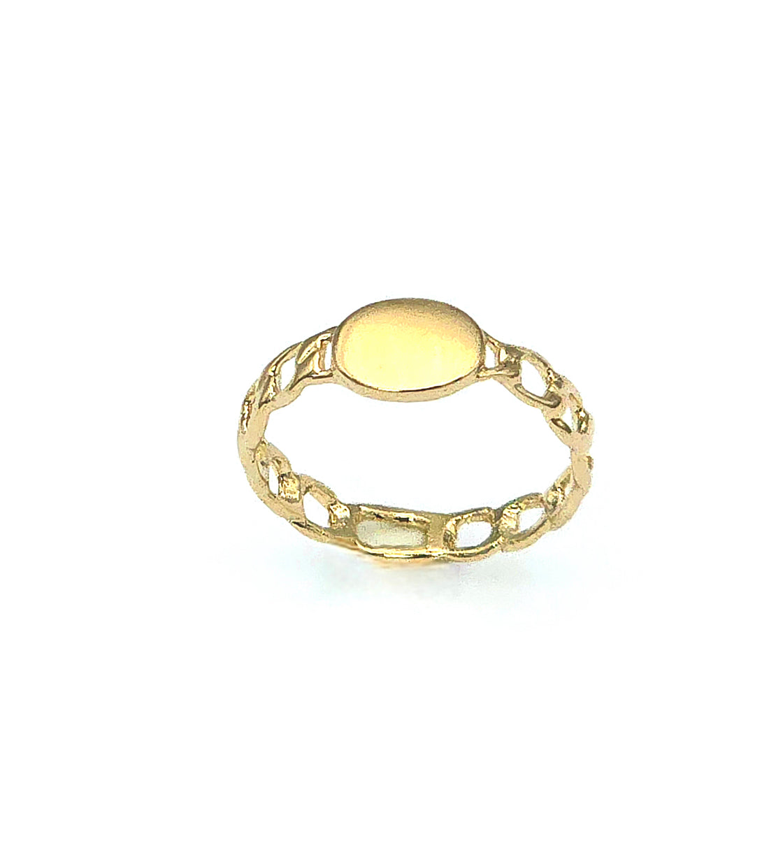 טבעת חותם שרשרת ציפוי זהב