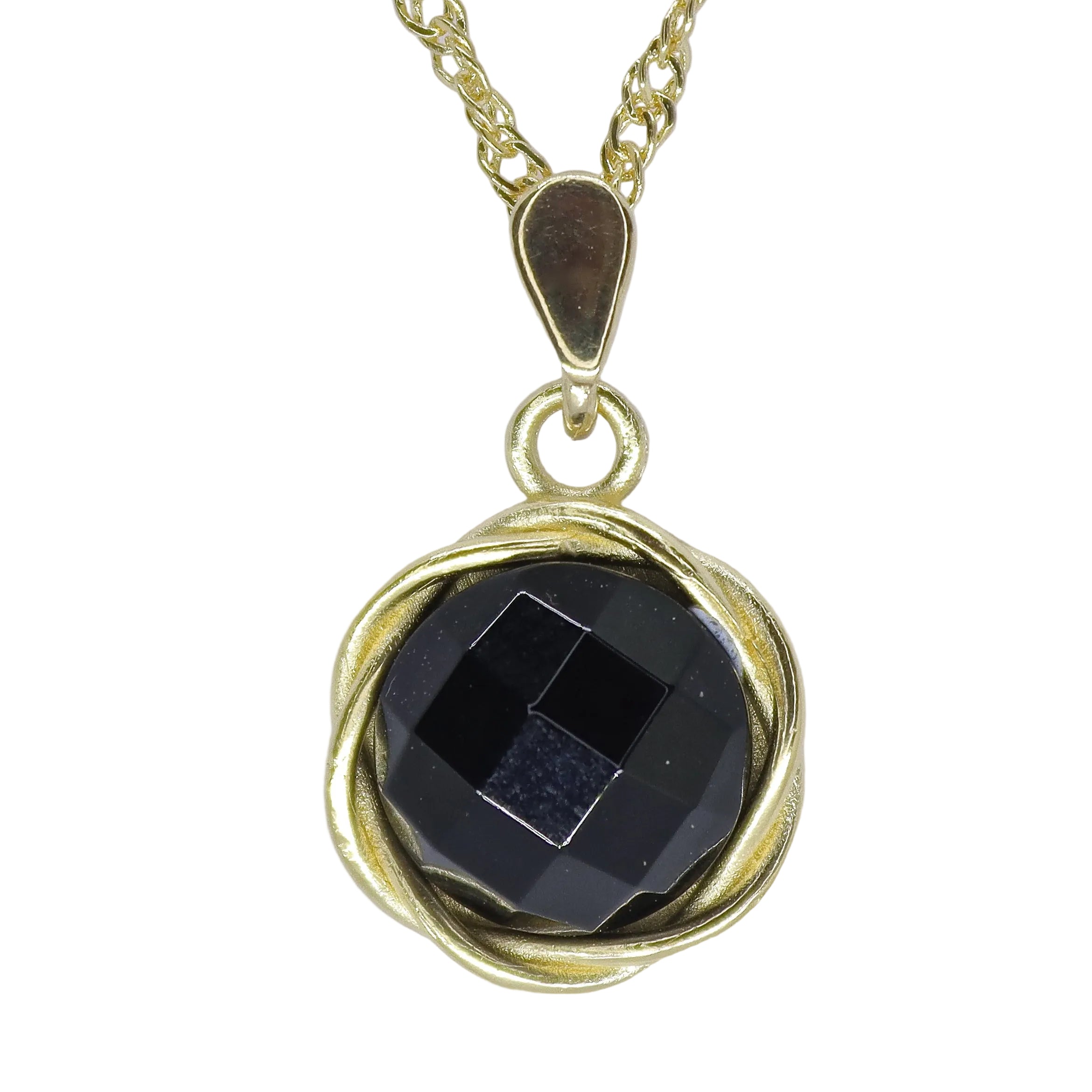 שרשרת אוניקס שחור מזהב מלא 14 קראט