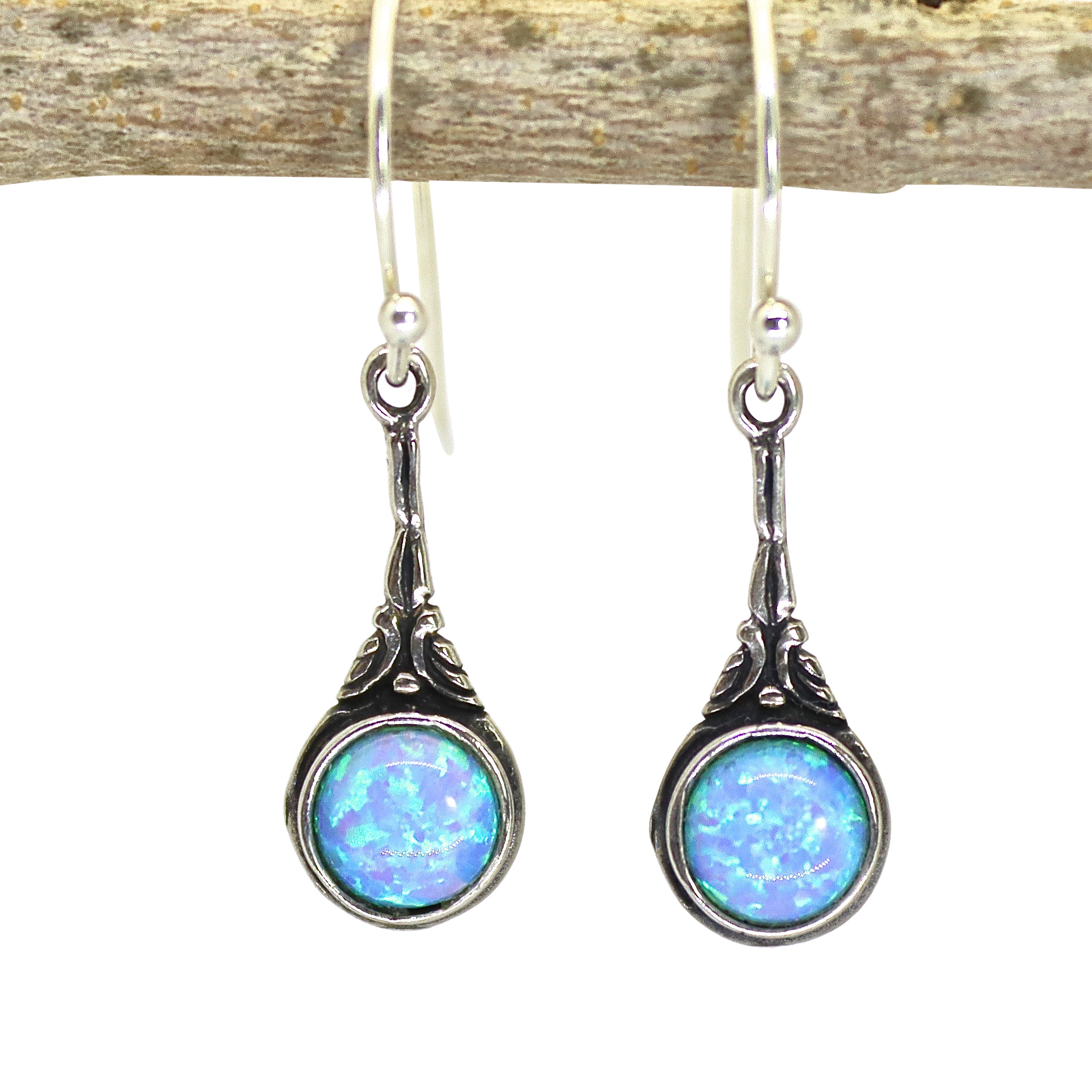 עגילי אופל כסף 925 בסגנון ויקטוריאני