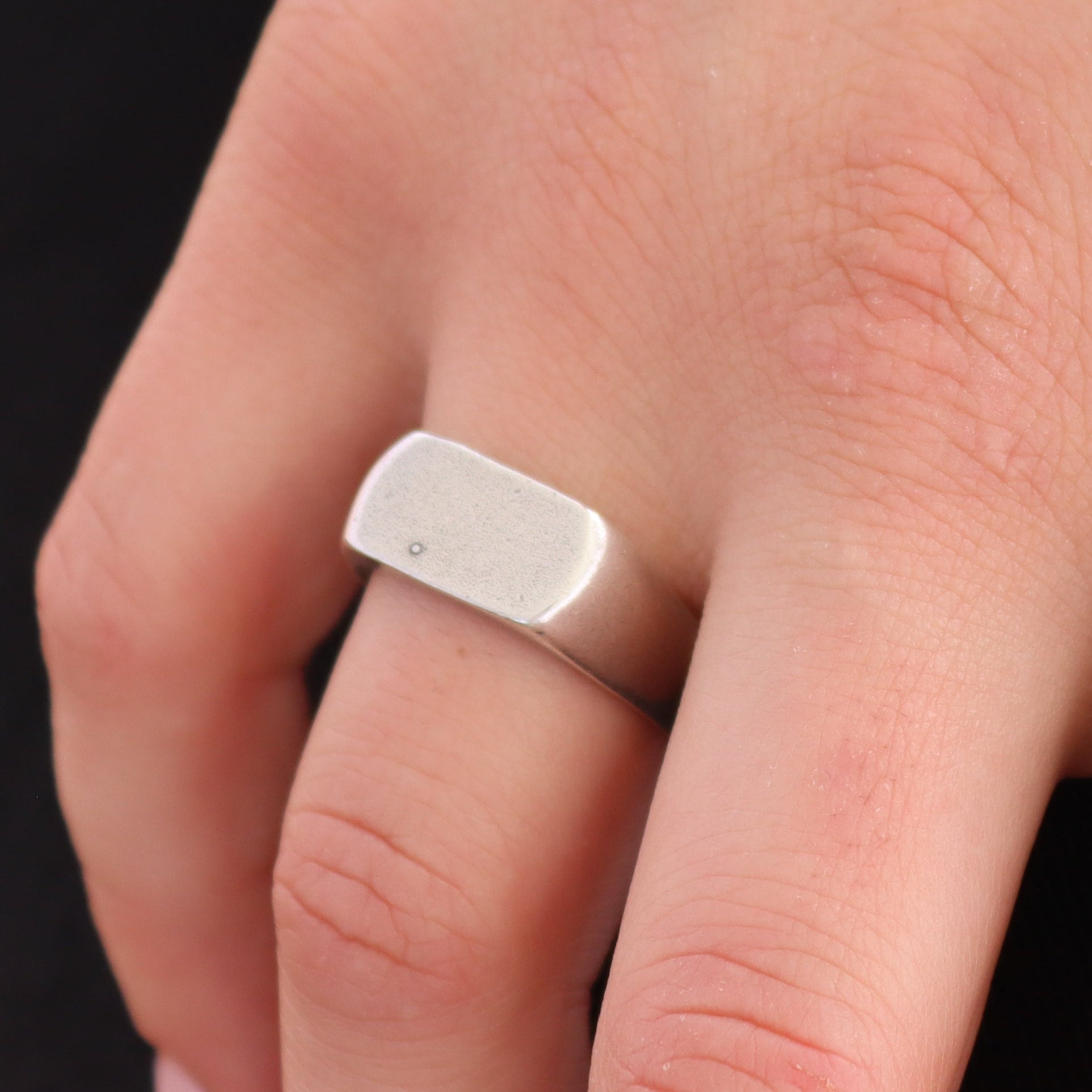 טבעת חותם רחבה ציפוי זהב