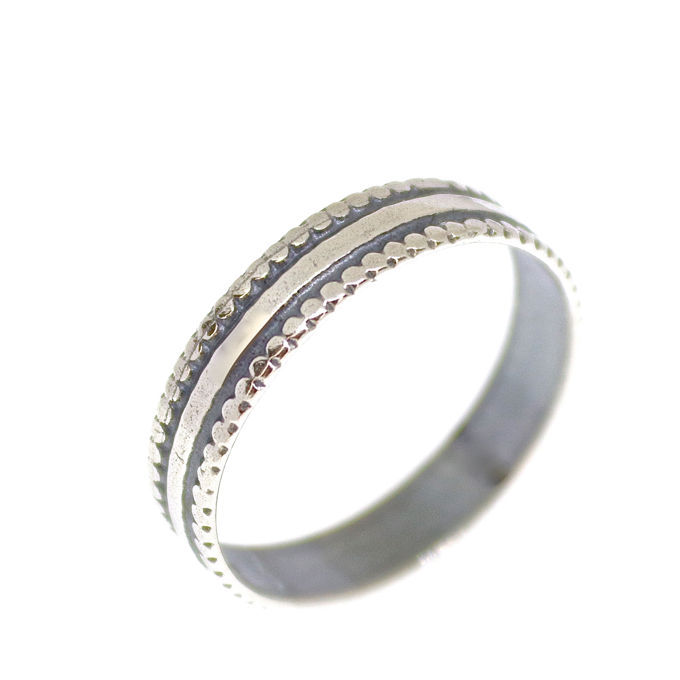 טבעת רחבה וינטג' כסף 925