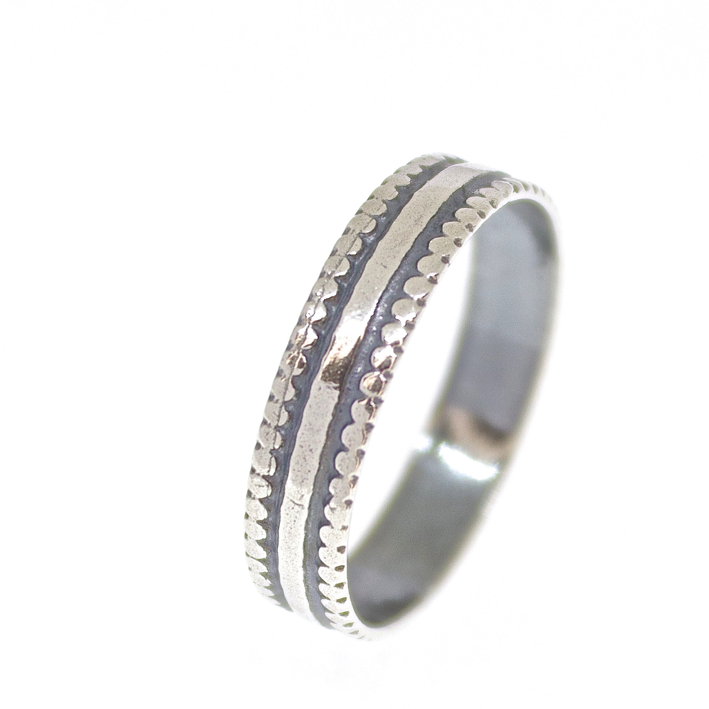 טבעת רחבה וינטג' כסף 925