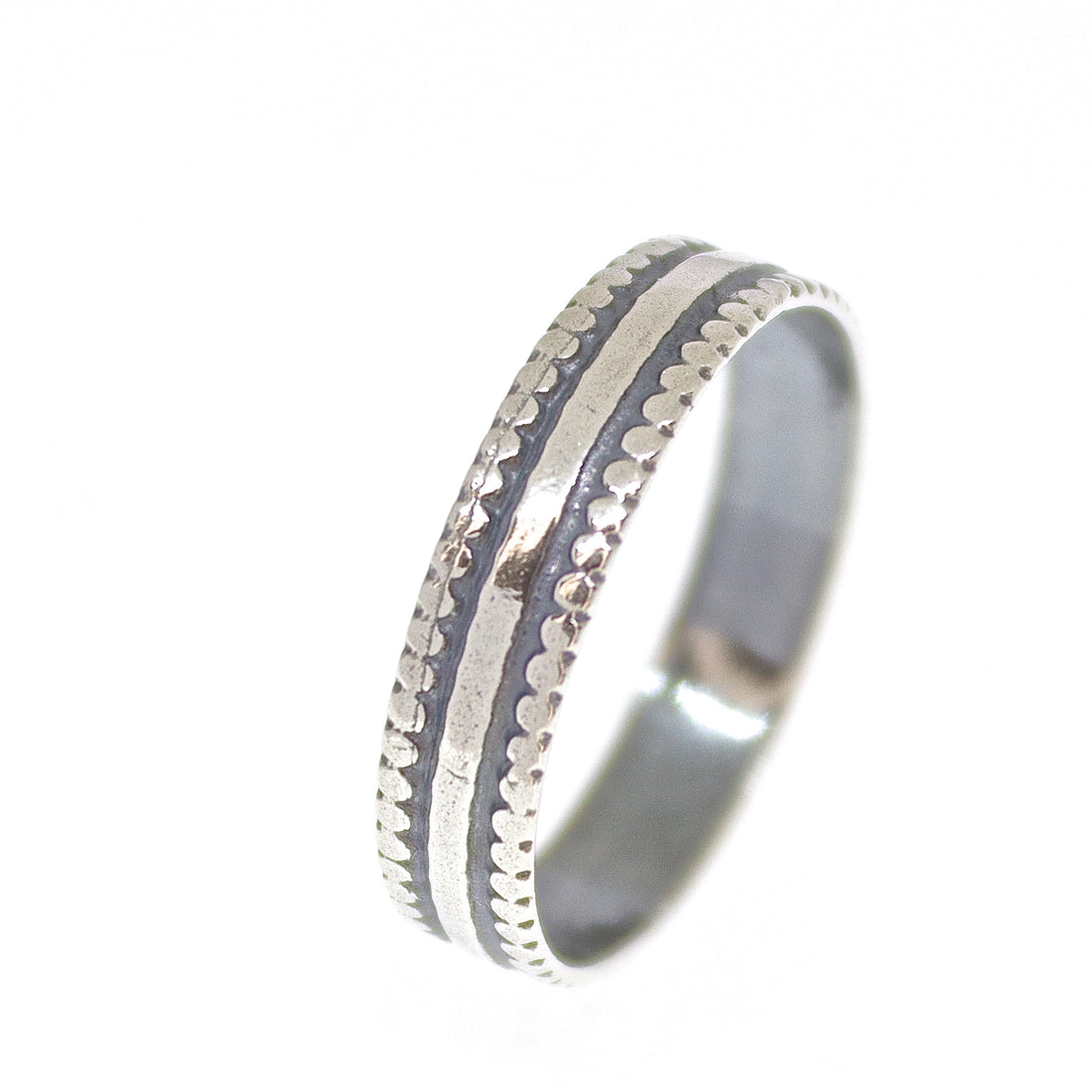 טבעת רחבה וינטג' כסף 925