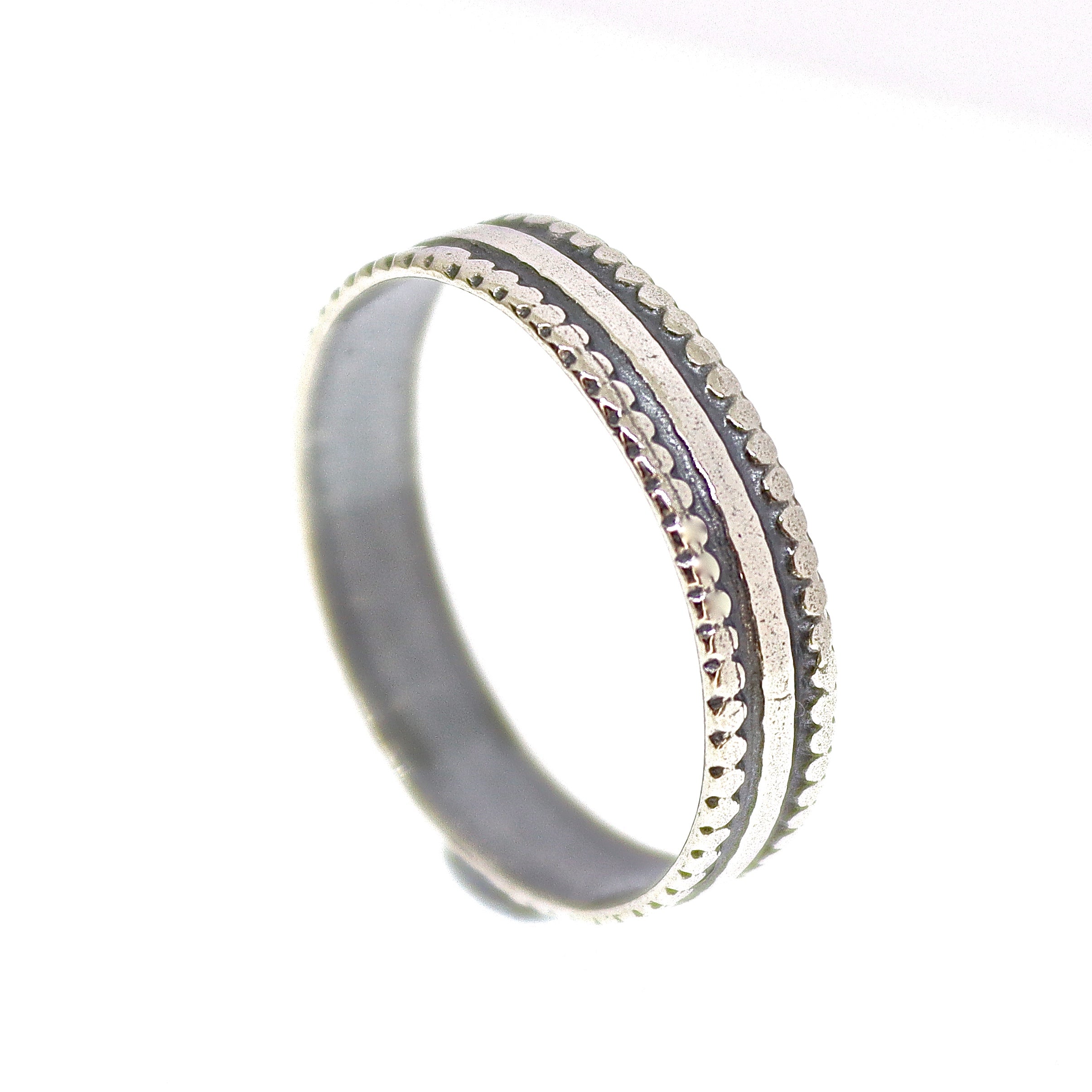 טבעת רחבה וינטג' כסף 925