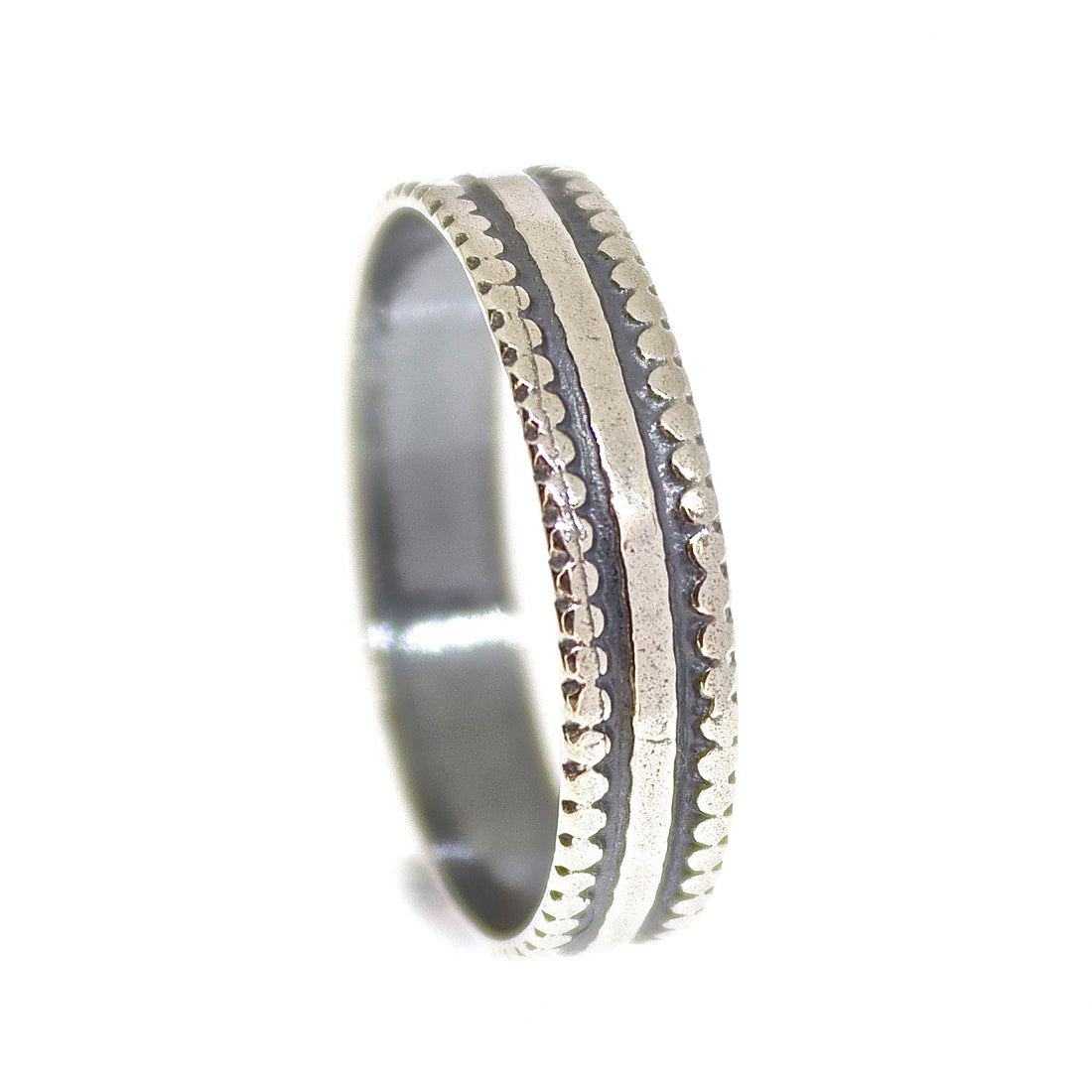 טבעת רחבה וינטג' כסף 925