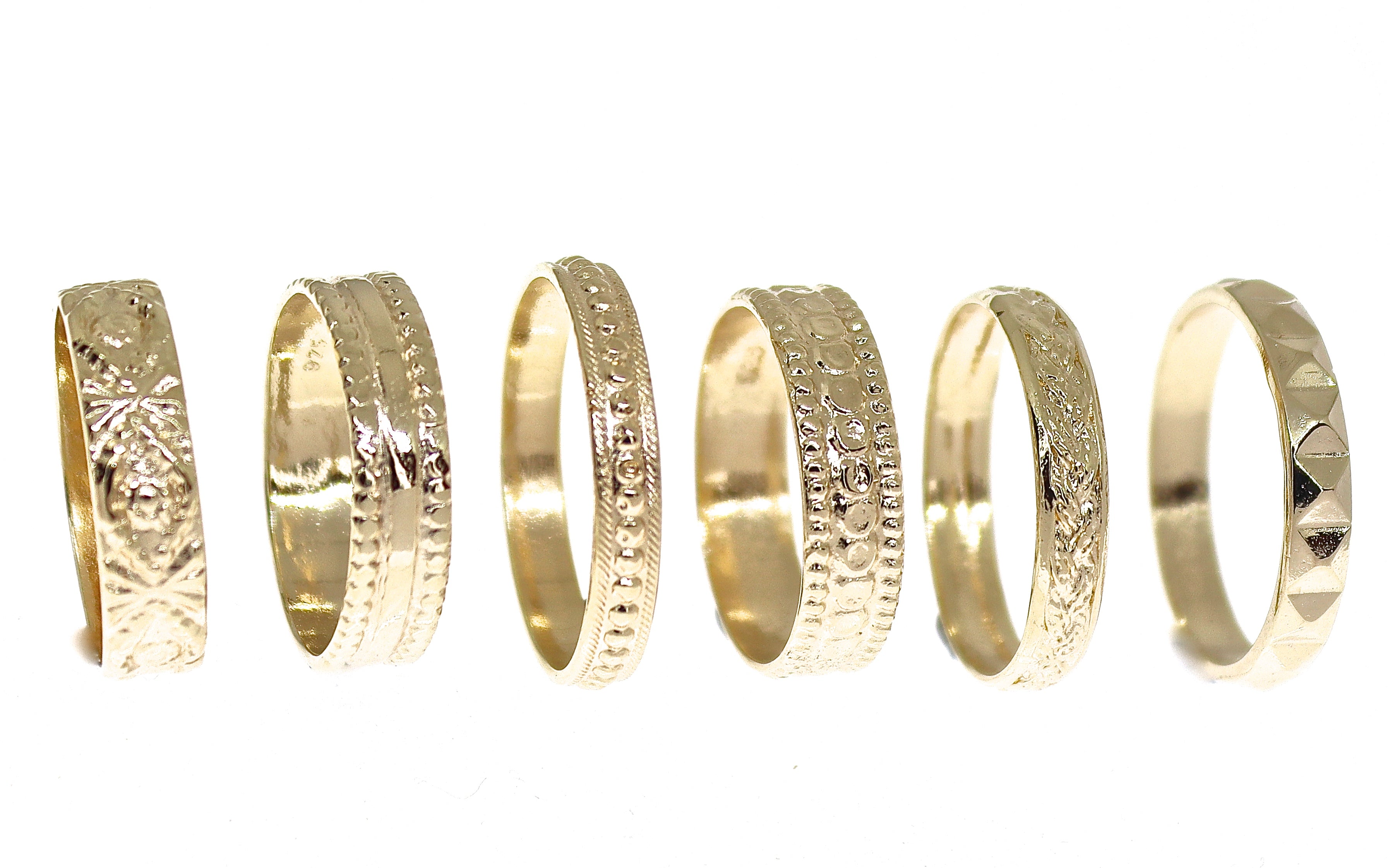 טבעת נישואין נקודות זהב 14 קראט