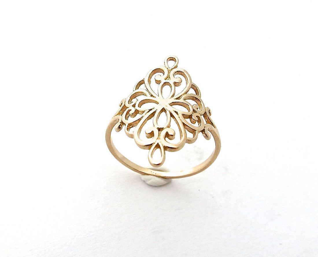 טבעת זהב פיליגרן בסגנון ויקטוריאני