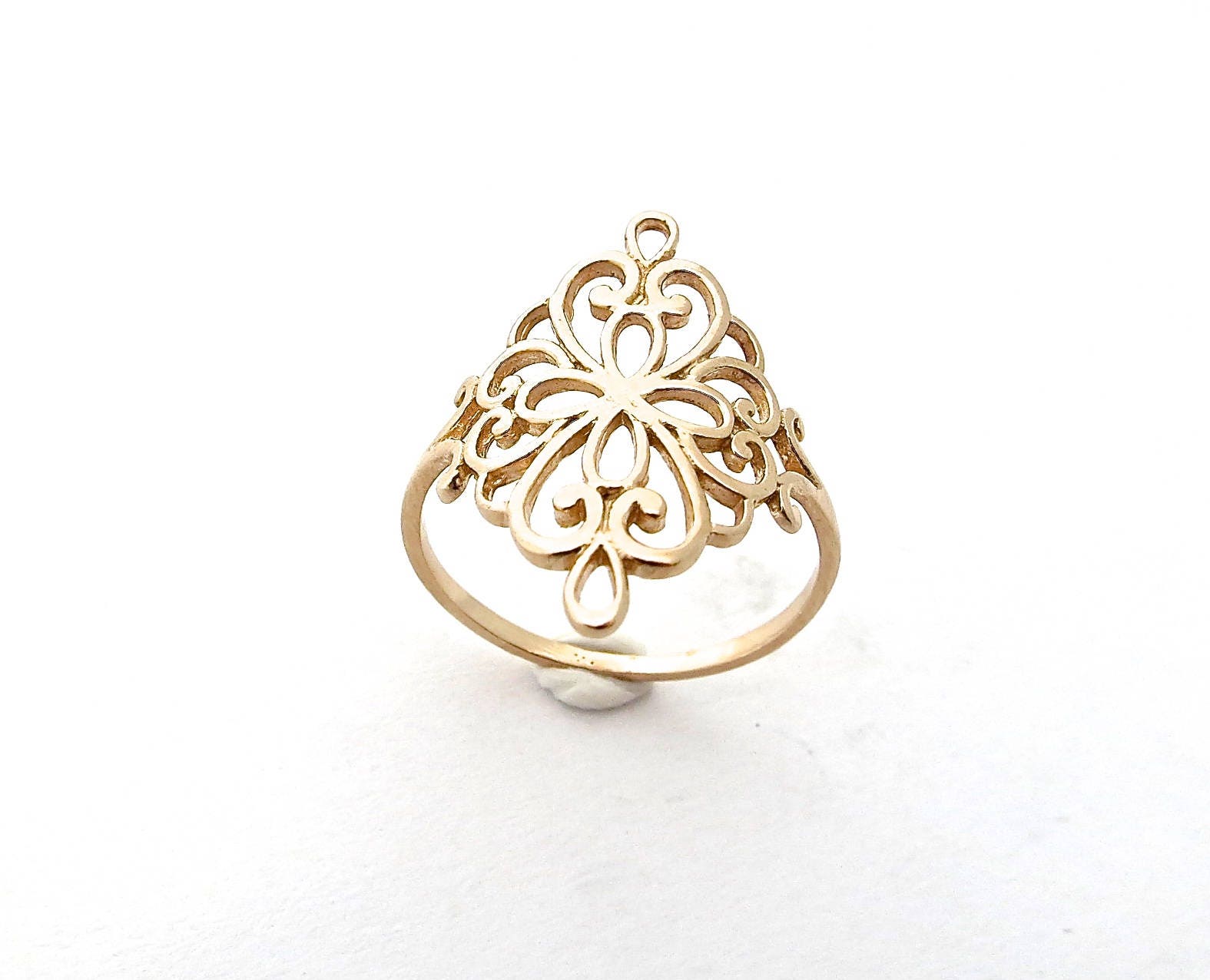 טבעת זהב ויקטוריאנית לנשים, טבעת ארוכה פיליגרן