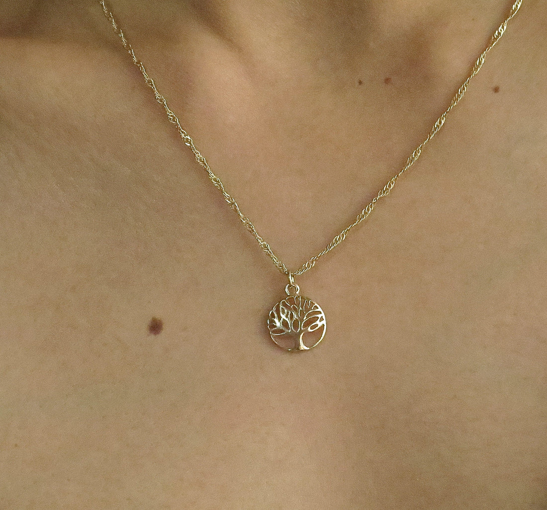 תליון שרשרת עץ החיים מזהב לנשים
