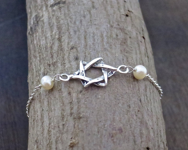 צמיד מגן דוד, צמיד כוכבים מכסף סטרלינג 925, תכשיטי יודאיקה