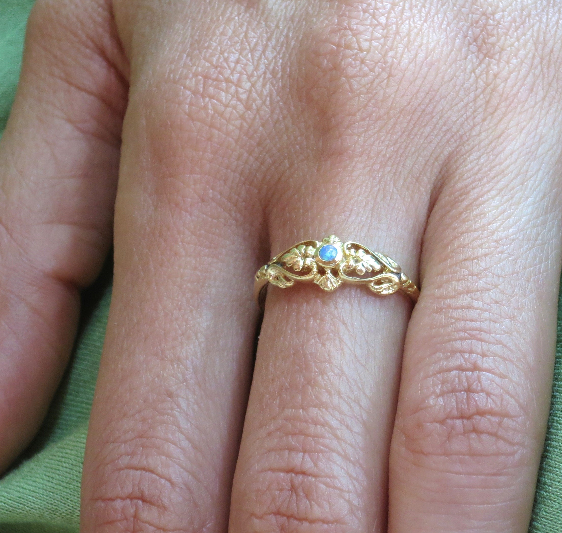 טבעת זהב ויקטוריאנית 14 קראט, טבעת זהב זירקוניה, טבעת זהב לב ייחודית