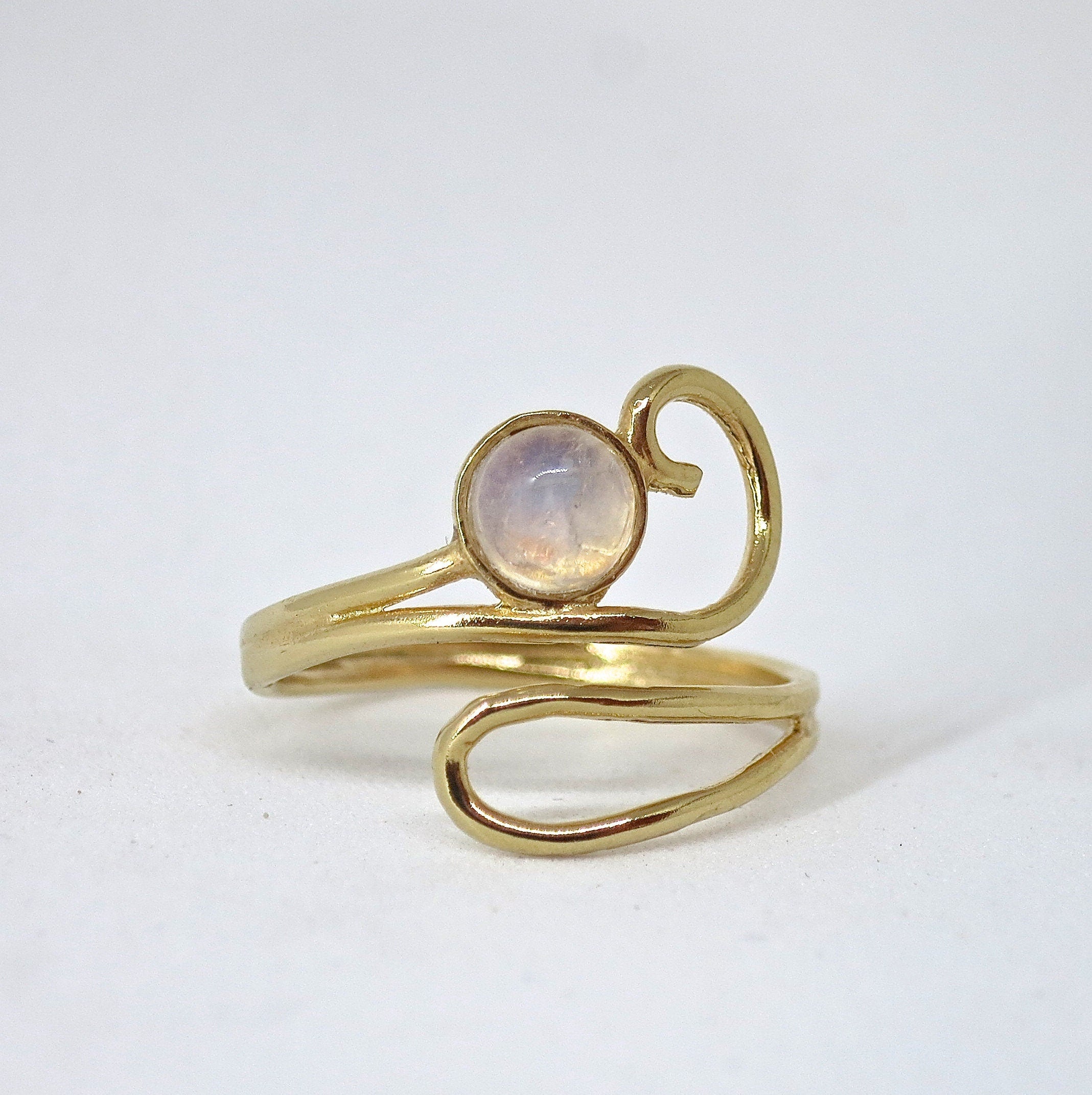 טבעת זהב מונסטון לנשים, טבעת מתכווננת פתוחה