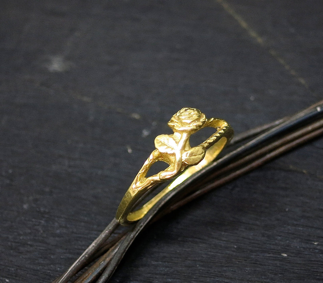 טבעת ורד מזהב מלא 14 קראט