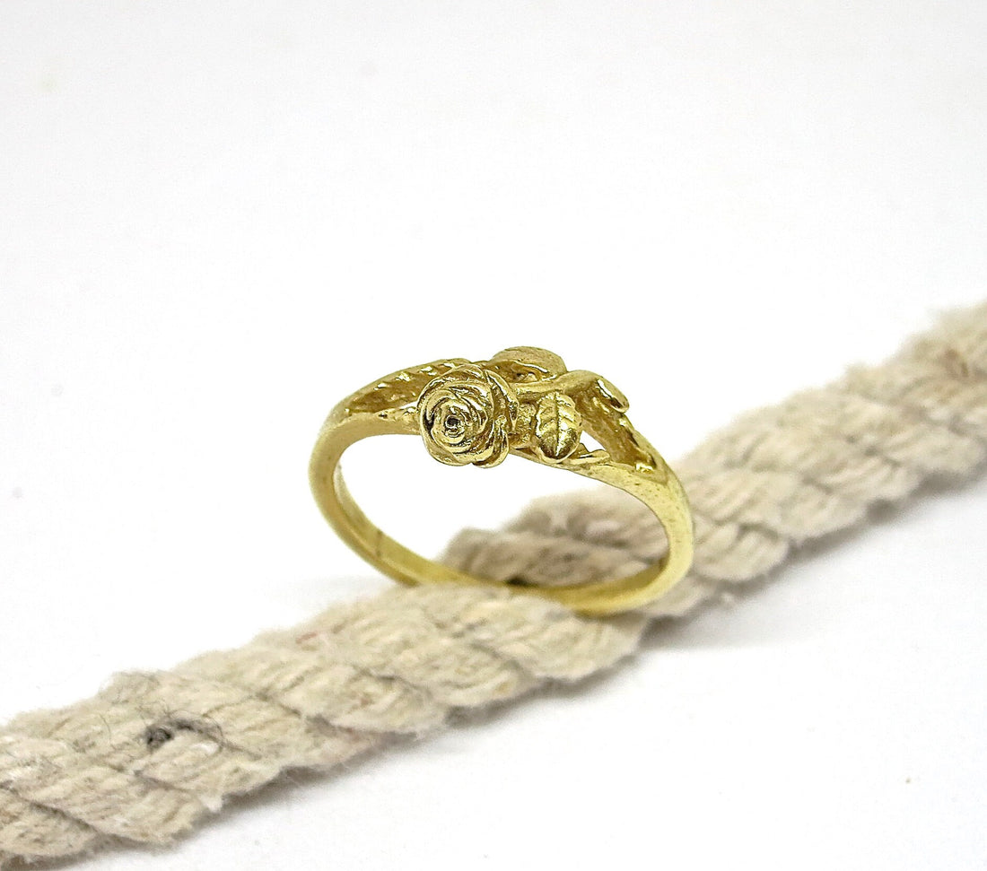 טבעת ורד מזהב מלא 14 קראט