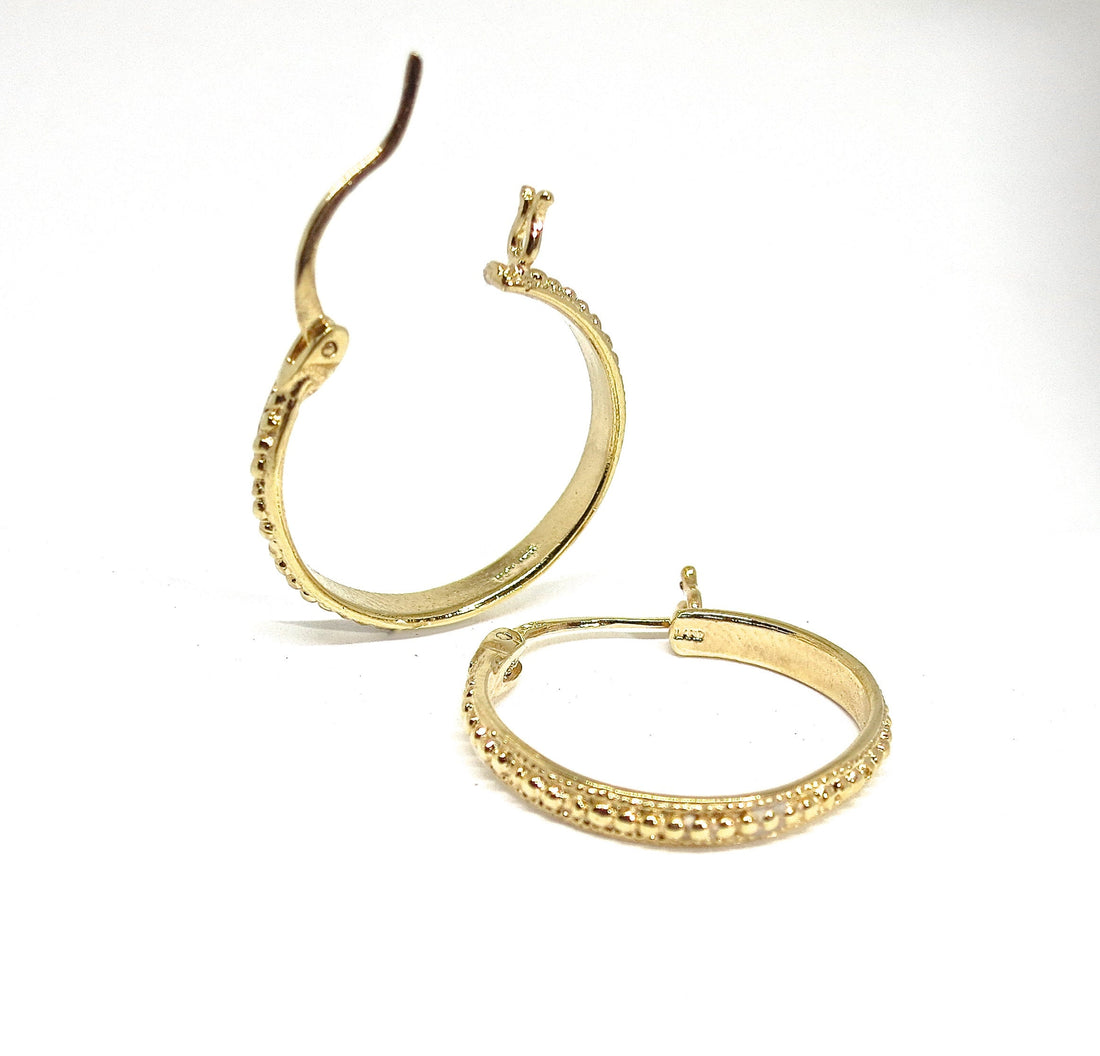 עגילי חישוק זהב בסגנון וינטג'