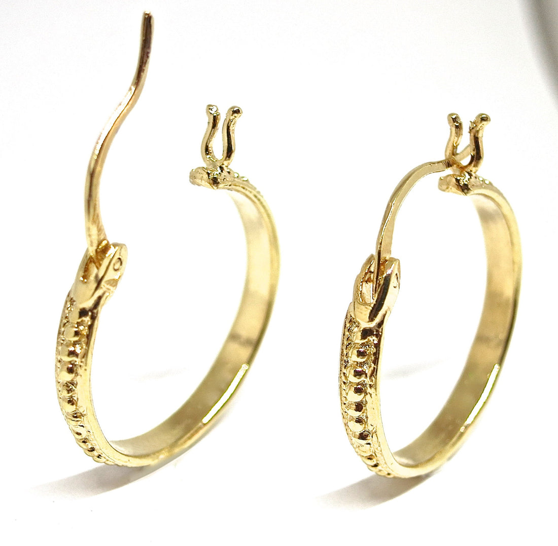 עגילי חישוק זהב בסגנון וינטג'