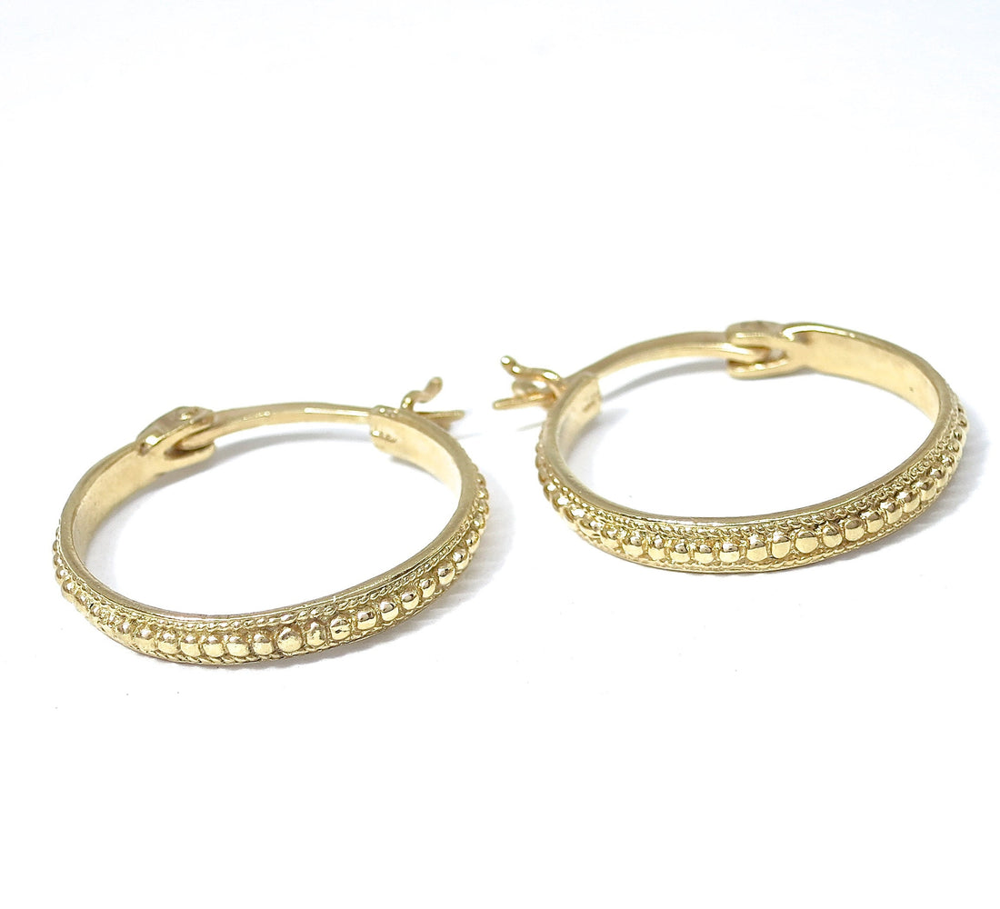 עגילי חישוק זהב בסגנון וינטג'