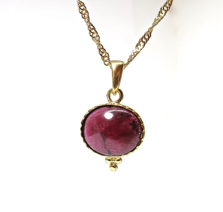 שרשרת תליון זהב גארנט, תכשיטי אבן לידה לנשים