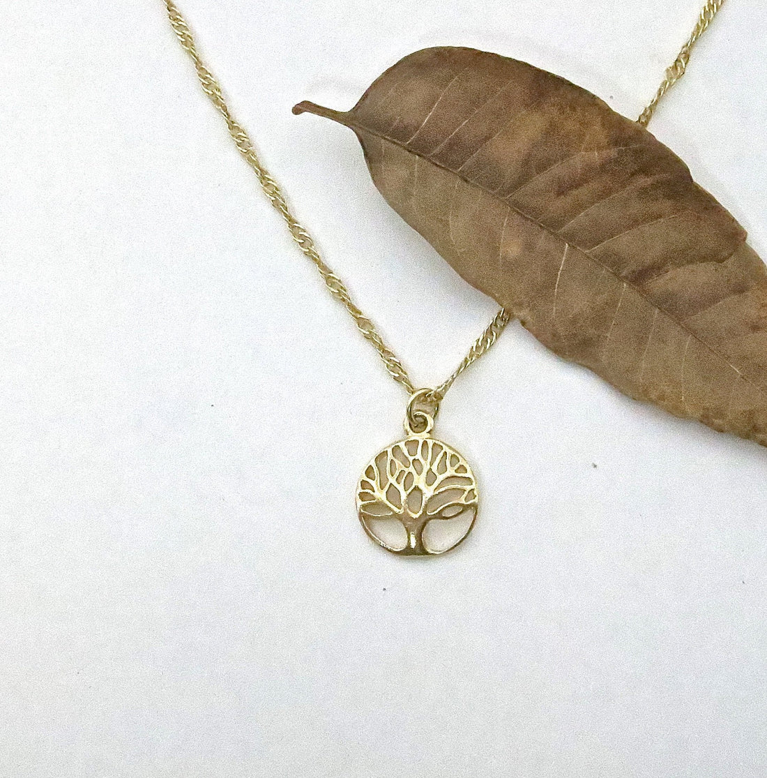 שרשרת עץ משפחה מזהב מלא 14 קראט, תליון שרשרת עץ החיים