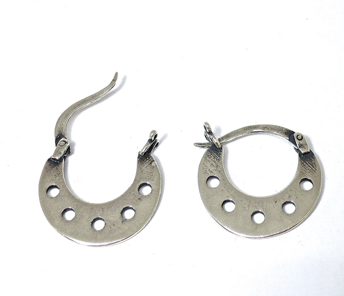 עגילי חישוק כסף 925 בעבודת יד