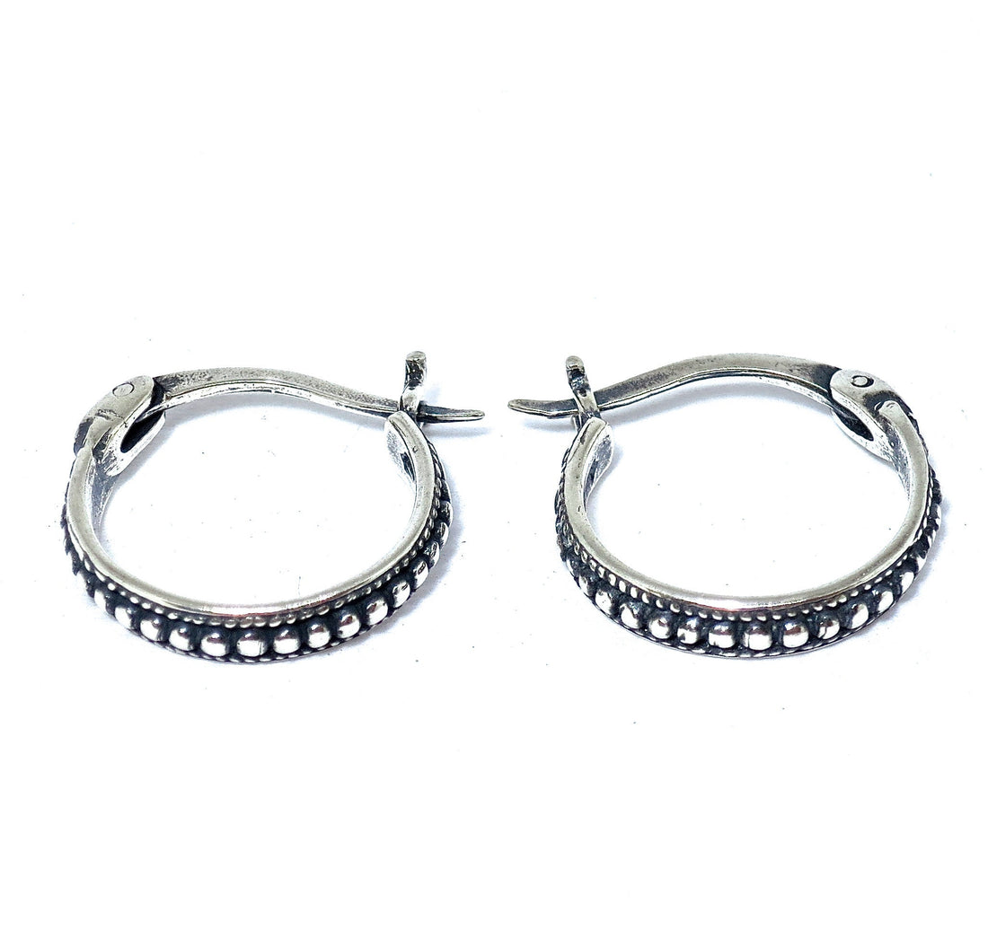 עגילי חישוק בעבודת יד, עגילי חישוק קטנים מכסף סטרלינג 925