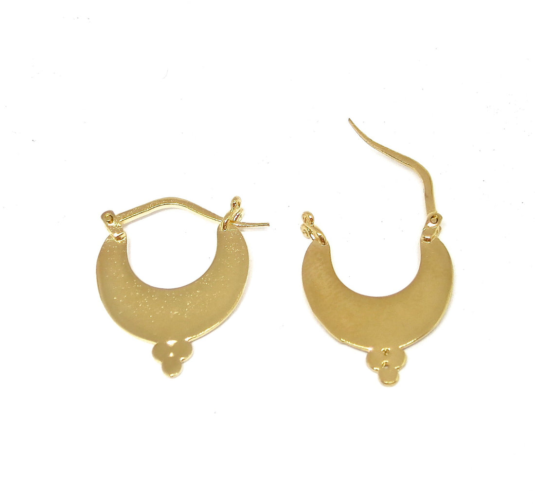 עגילי חישוק זהב מלא 14 קראט בעבודת יד, עגילי חישוק מרשימים