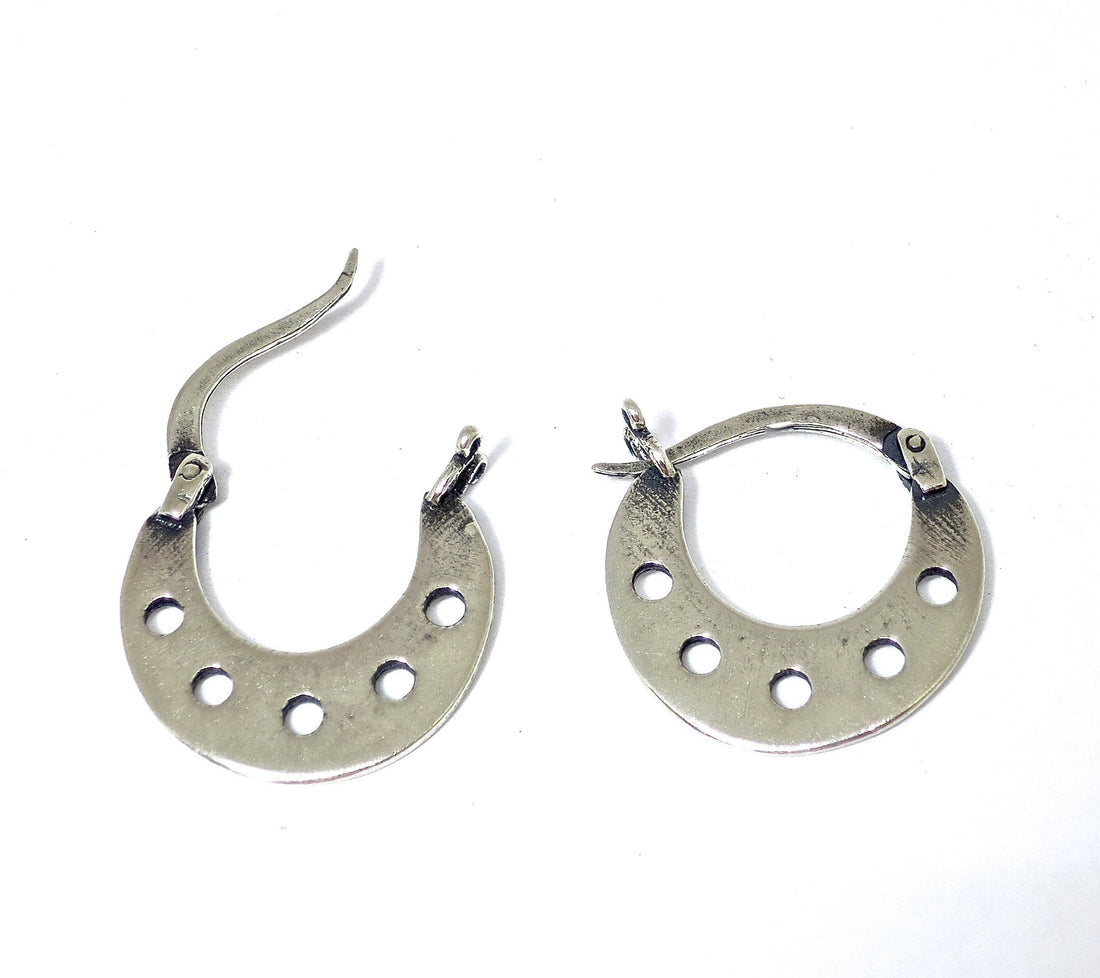 עגילי חישוק כסף 925 בעבודת יד