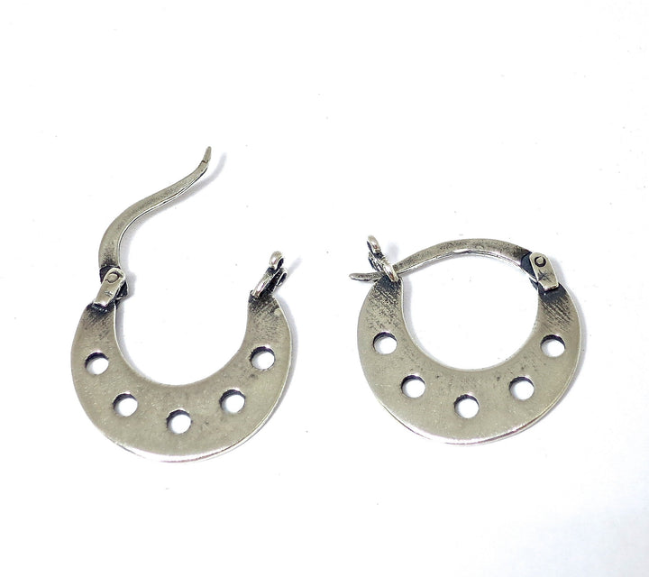 עגילי חישוק כסף 925 בעבודת יד