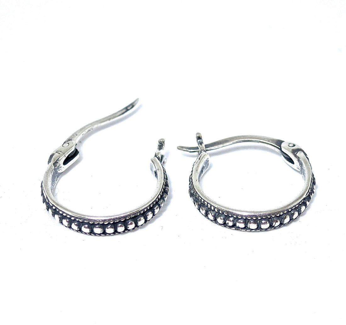 עגילי חישוק בעבודת יד, עגילי חישוק קטנים מכסף סטרלינג 925