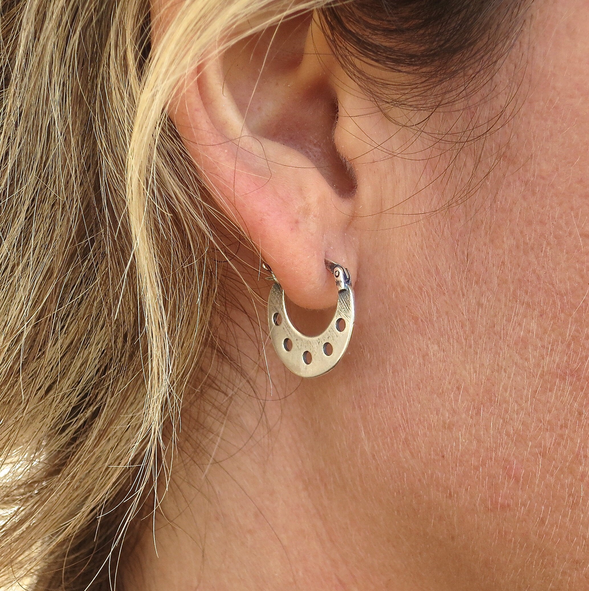 עגילי חישוק כסף 925 בעבודת יד